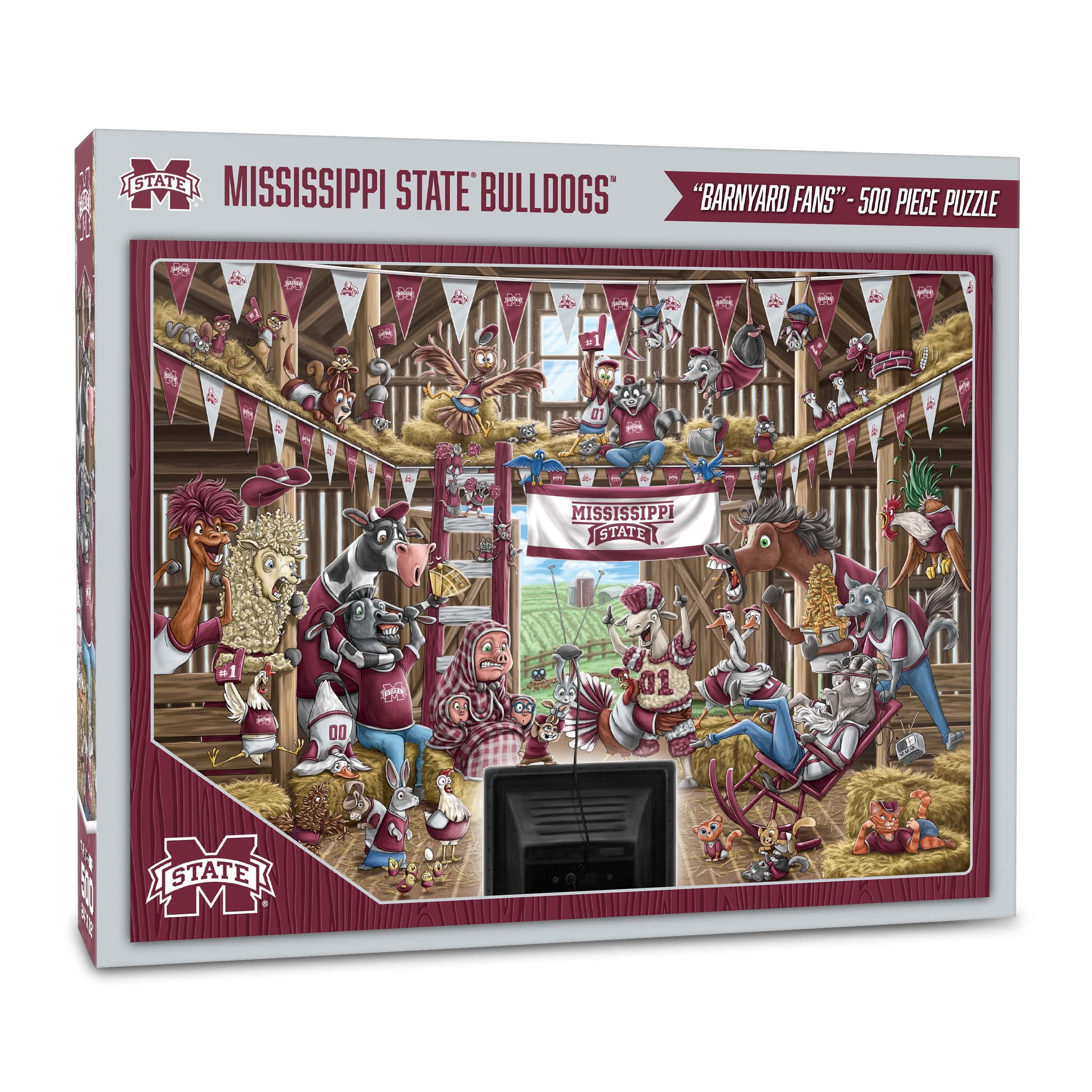 YouTheFan NCAA Mississippi State Bulldogs Barnyard Fans 500pc Puzzle - Sports Collectibles, Sports Memorabilia, Sports Fan Shop, Sports Gifts