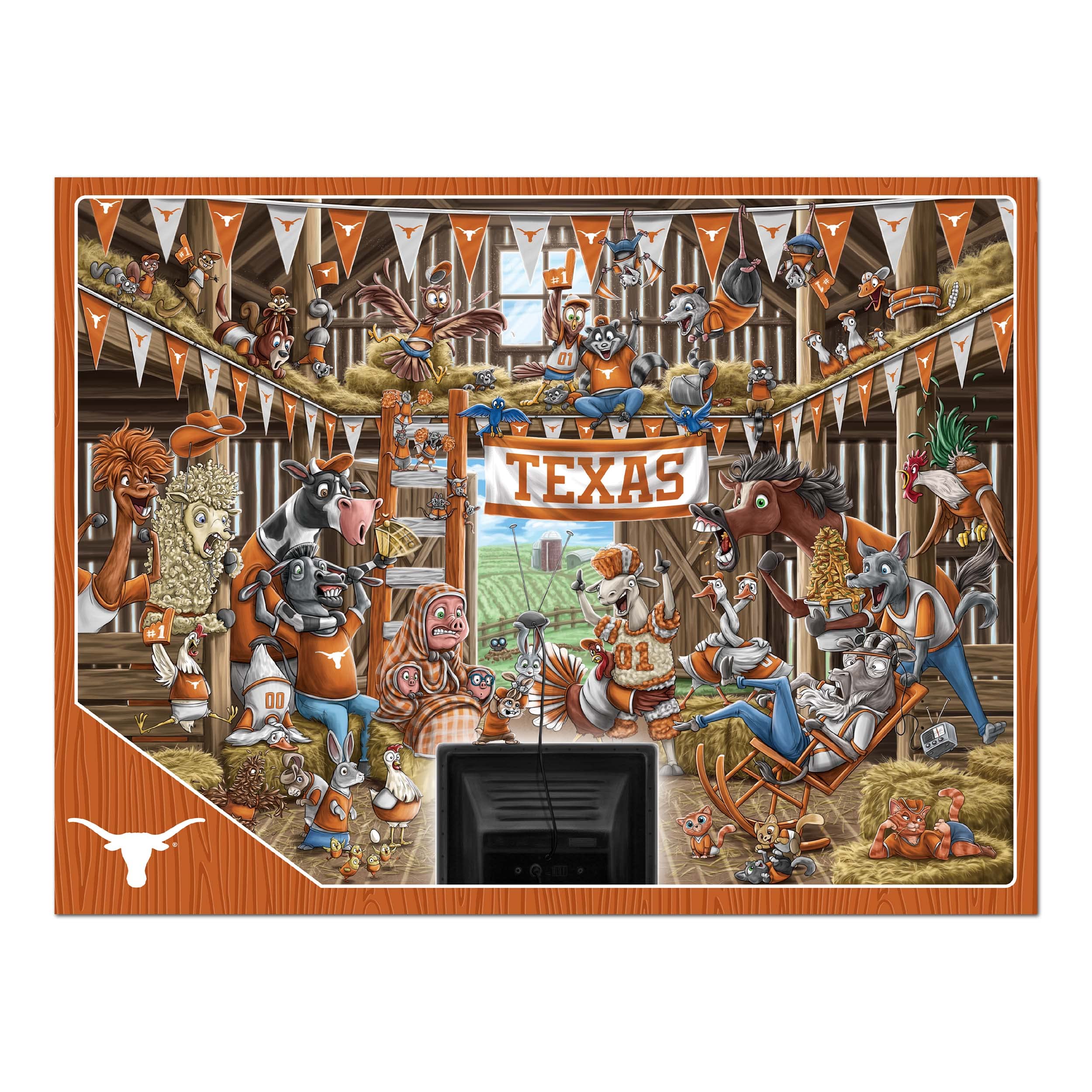 YouTheFan NCAA Texas Longhorns Barnyard Fans 500pc Puzzle - Sports Collectibles, Sports Memorabilia, Sports Fan Shop, Sports Gifts
