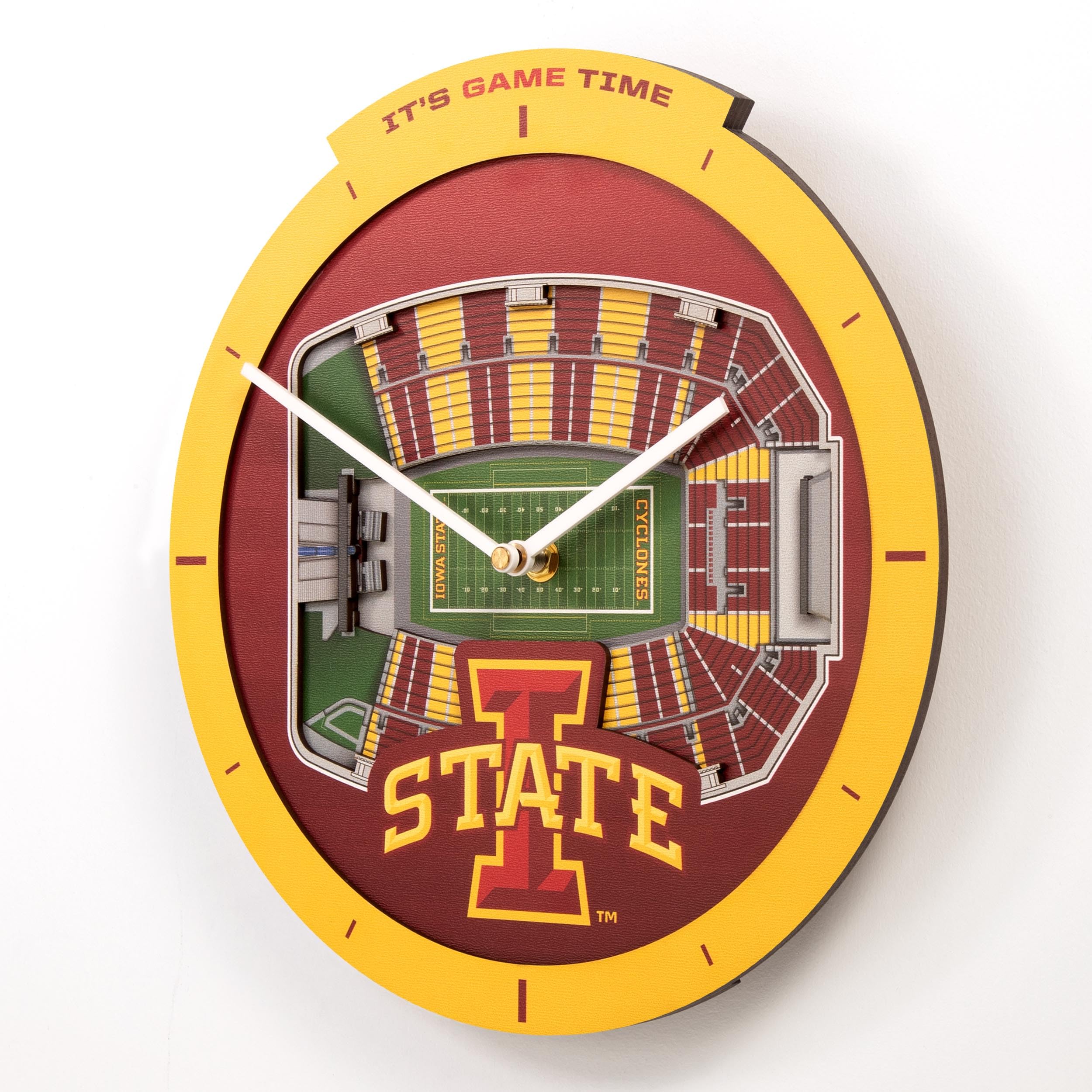 YouTheFan NCAA Iowa State Cyclones 3D StadiumView Clock - Sports Collectibles, Sports Memorabilia, Sports Fan Shop, Sports Gifts