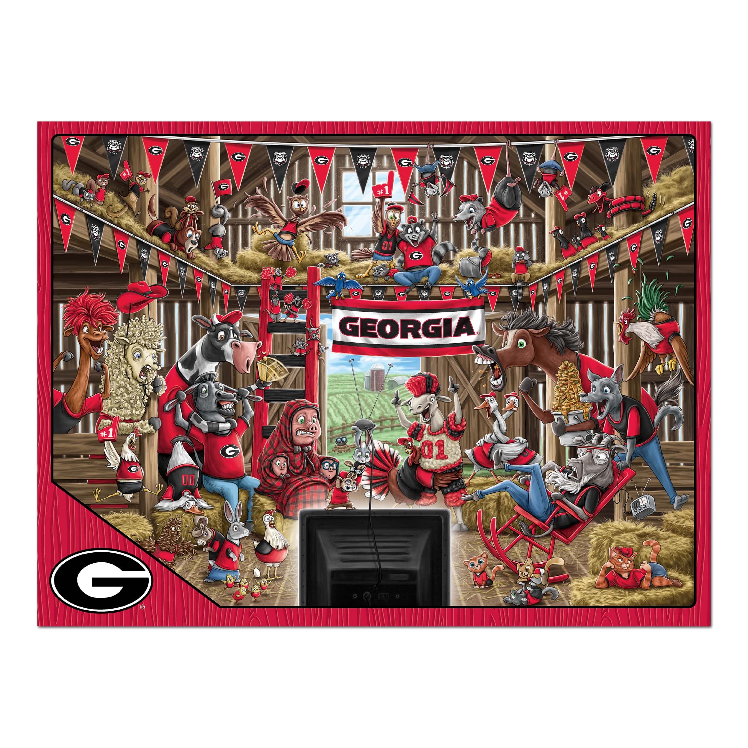 YouTheFan NCAA Georgia Bulldogs Barnyard Fans 500pc Puzzle - Sports Collectibles, Sports Memorabilia, Sports Fan Shop, Sports Gifts