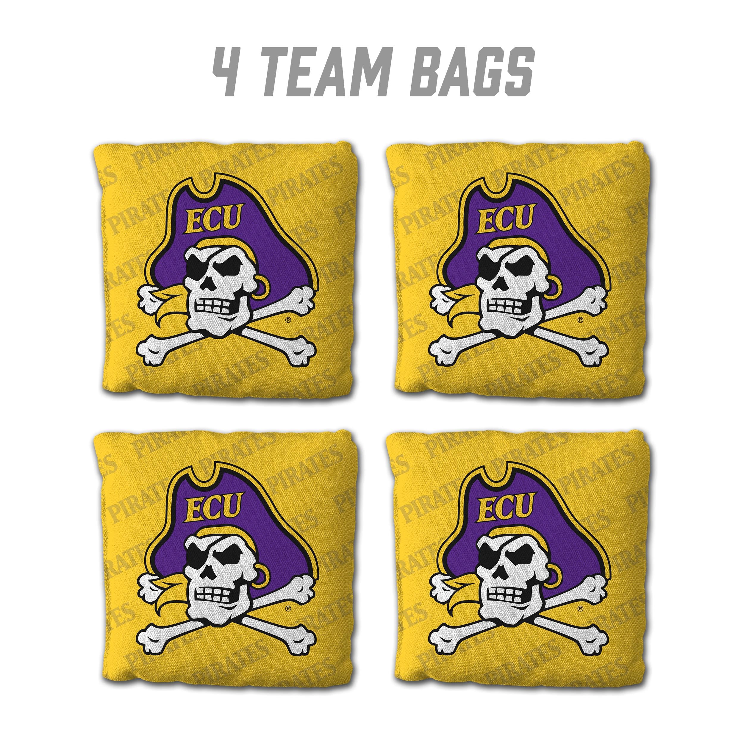 YouTheFan NCAA East Carolina Pirates Cornhole Bags - 4PK - Yellow - Sports Collectibles, Sports Memorabilia, Sports Fan Shop, Sports Gifts