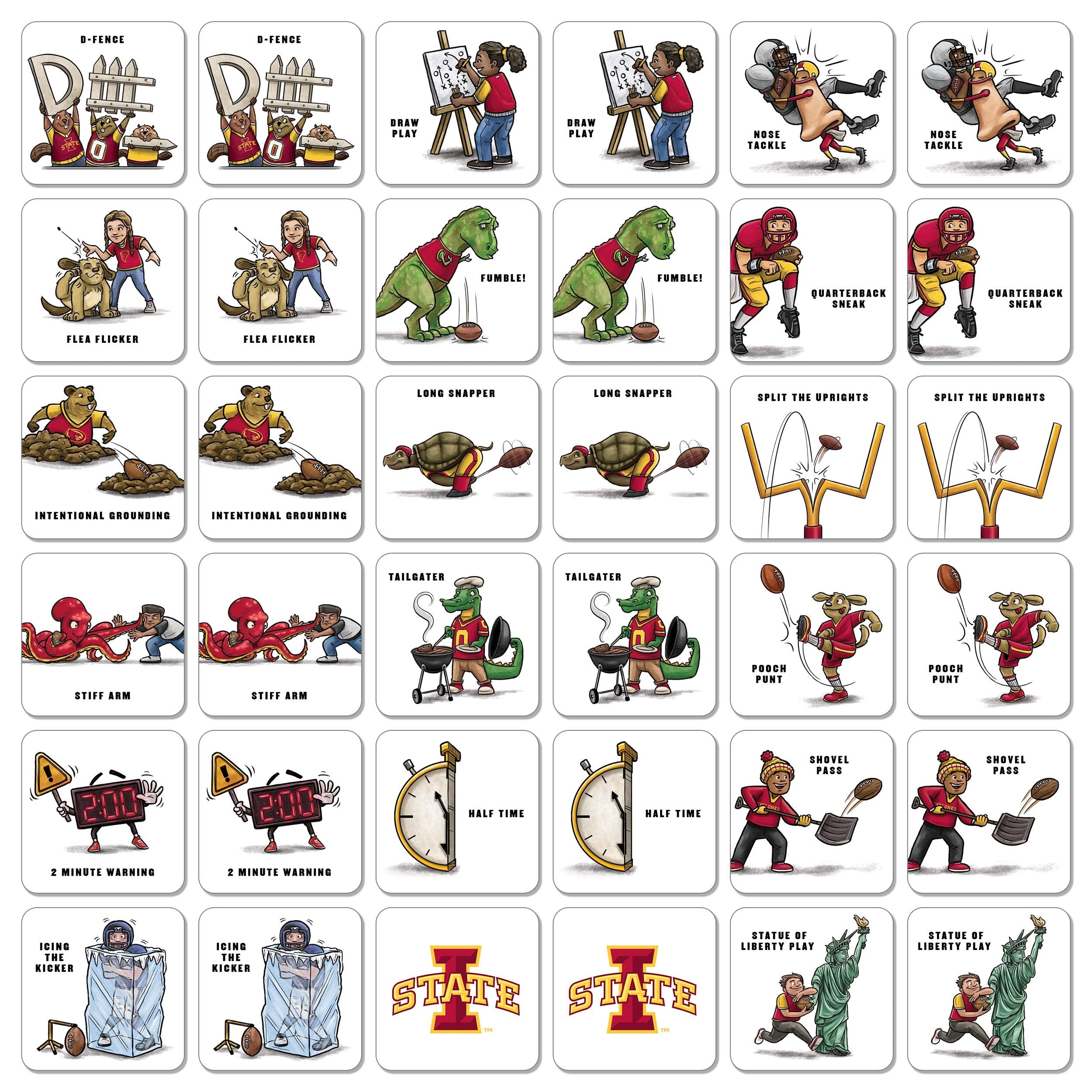 YouTheFan NCAA Iowa State Cyclones Licensed Memory Match Game - Sports Collectibles, Sports Memorabilia, Sports Fan Shop, Sports Gifts