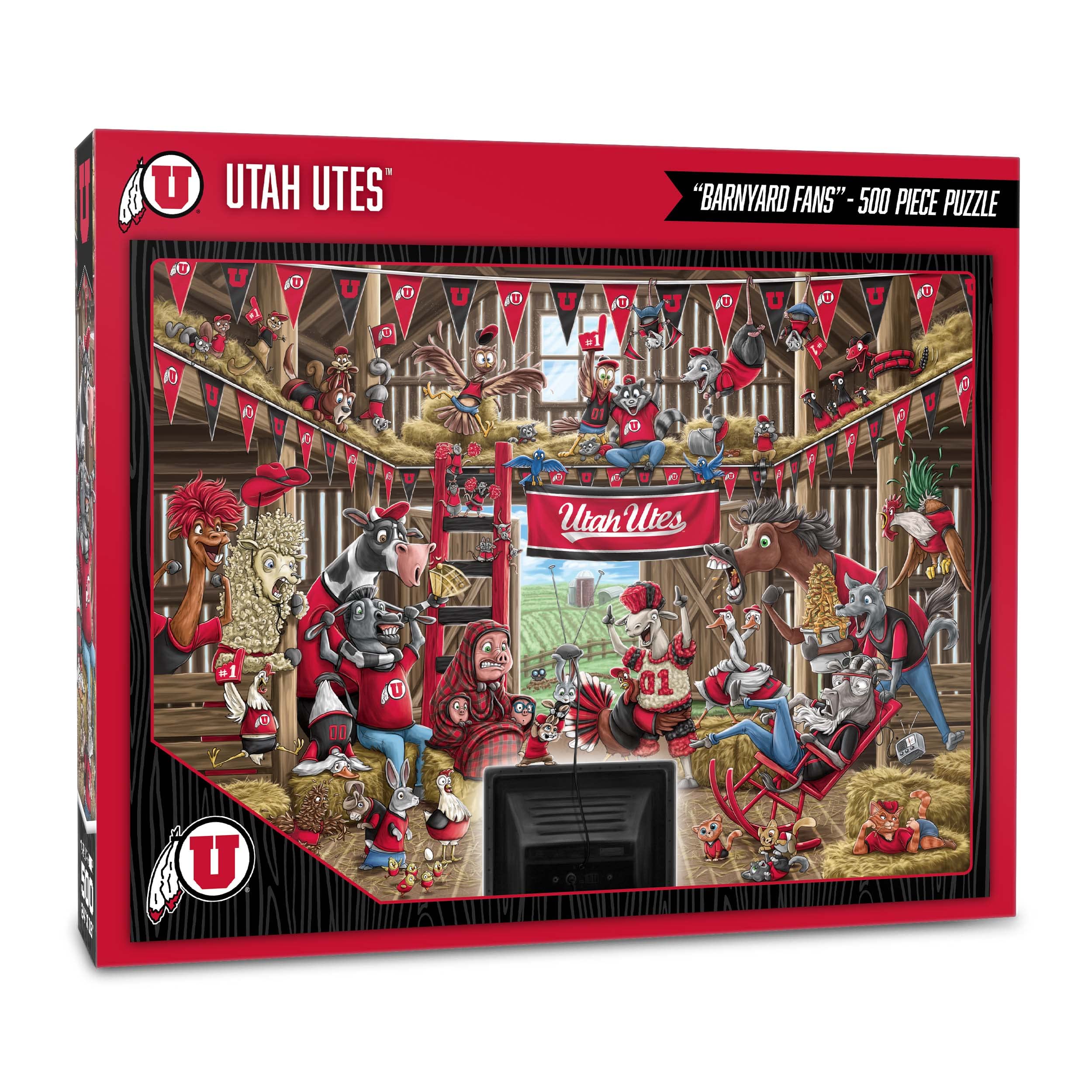 YouTheFan NCAA Utah Utes Barnyard Fans 500pc Puzzle - Sports Collectibles, Sports Memorabilia, Sports Fan Shop, Sports Gifts