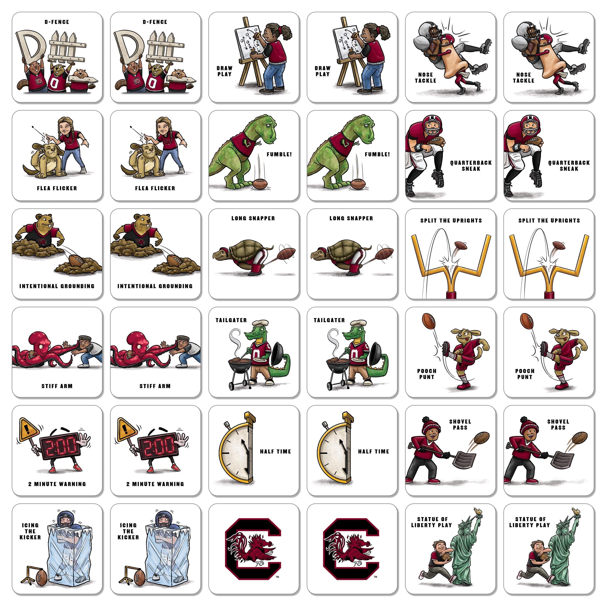 YouTheFan NCAA South Carolina Gamecocks Licensed Memory Match Game - Sports Collectibles, Sports Memorabilia, Sports Fan Shop, Sports Gifts