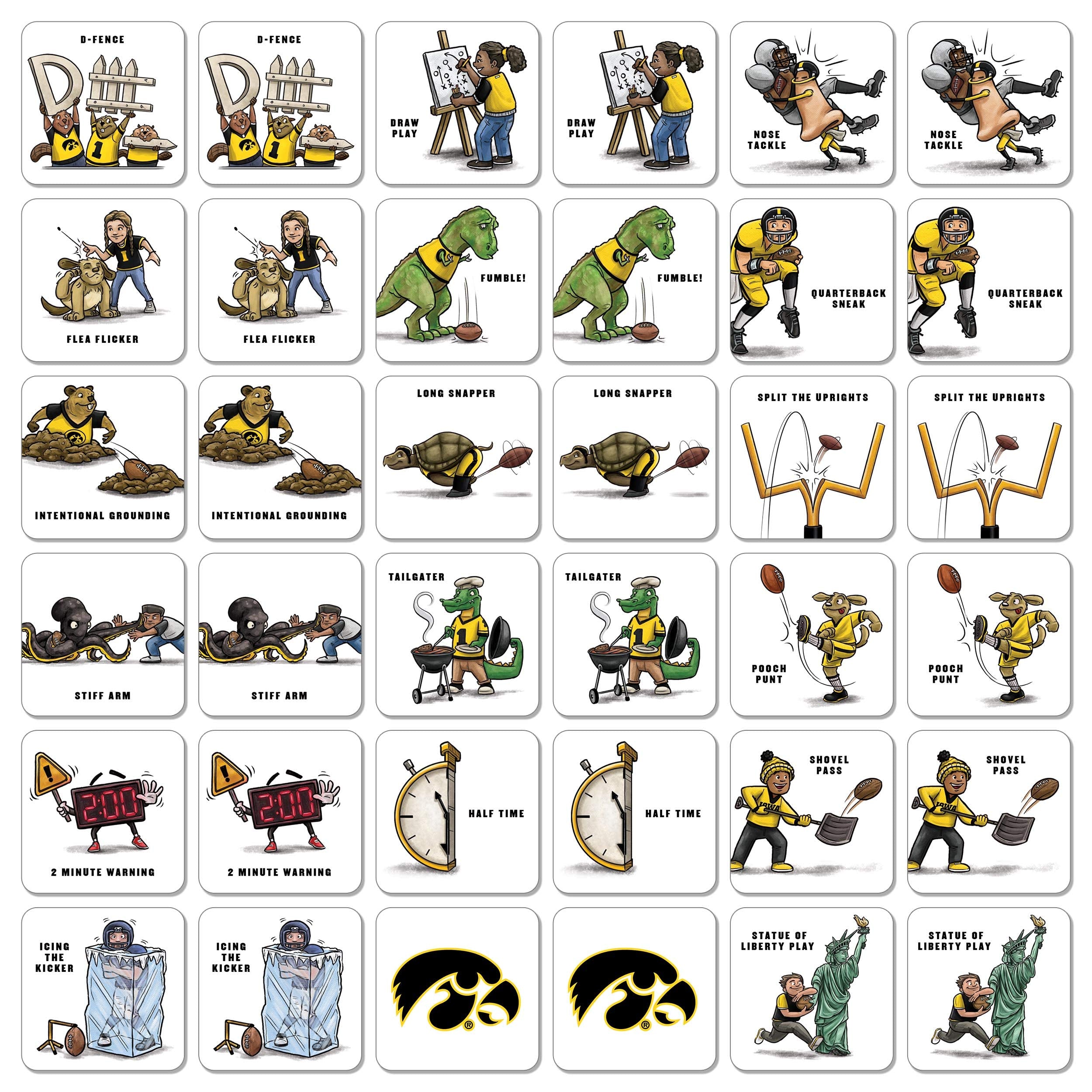 YouTheFan NCAA Iowa Hawkeyes Licensed Memory Match Game - Sports Collectibles, Sports Memorabilia, Sports Fan Shop, Sports Gifts