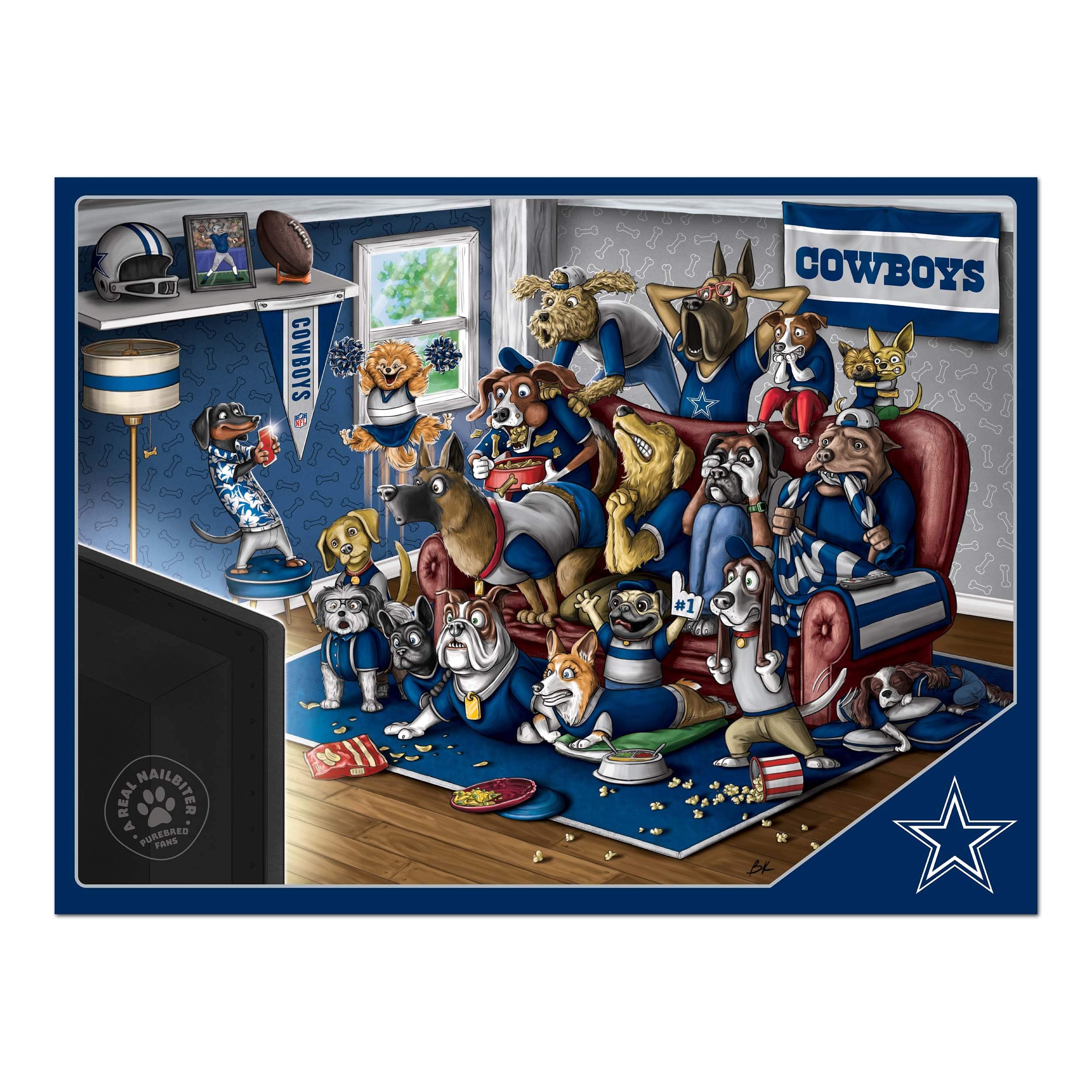 YouTheFan NFL Dallas Cowboys Purebred Fans 500pc Puzzle - A Real Nailbiter - Sports Collectibles, Sports Memorabilia, Sports Fan Shop, Sports Gifts