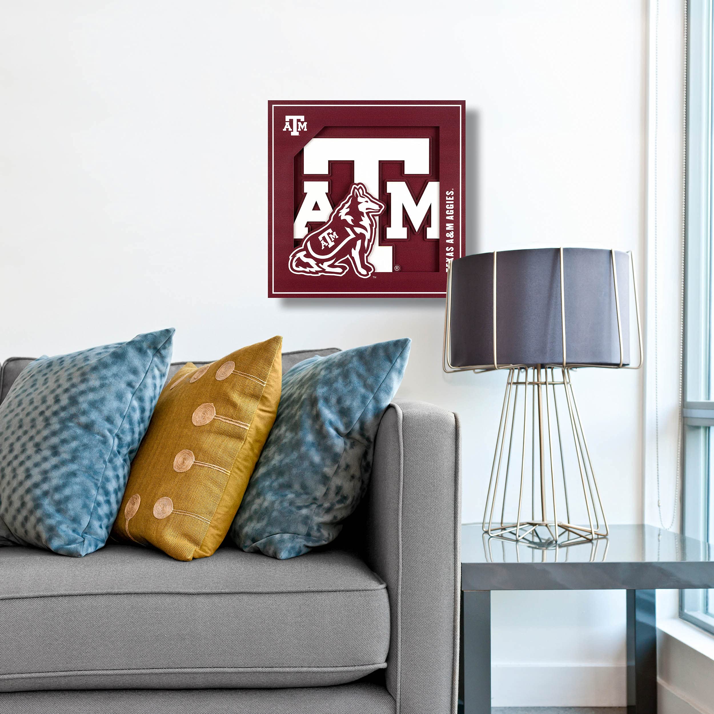 YouTheFan NCAA Texas A&M Aggies 3D Logo Series Wall Art - 12x12 - Sports Collectibles, Sports Memorabilia, Sports Fan Shop, Sports Gifts