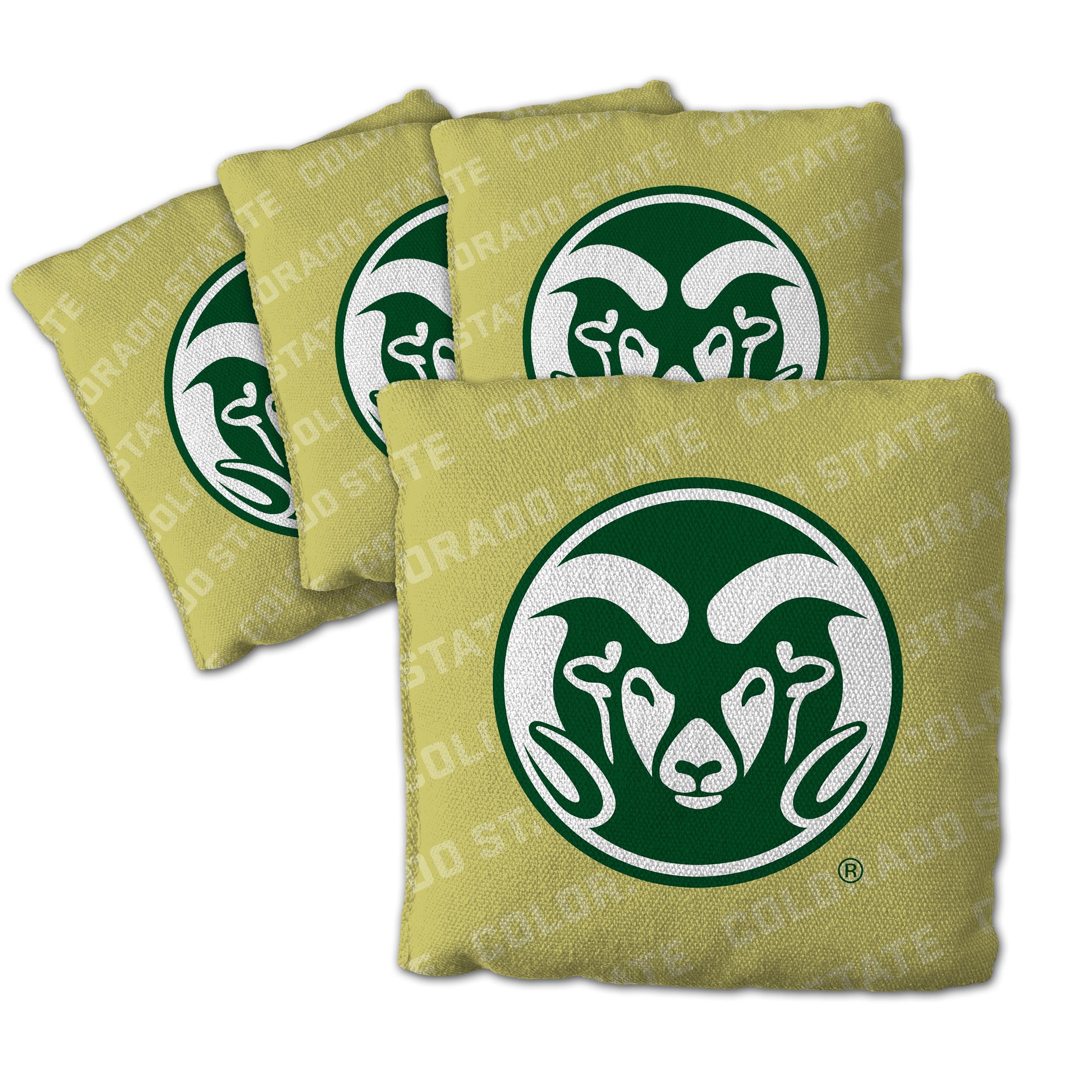 YouTheFan NCAA Colorado State Rams Cornhole Bags - 4PK - Gold - Sports Collectibles, Sports Memorabilia, Sports Fan Shop, Sports Gifts