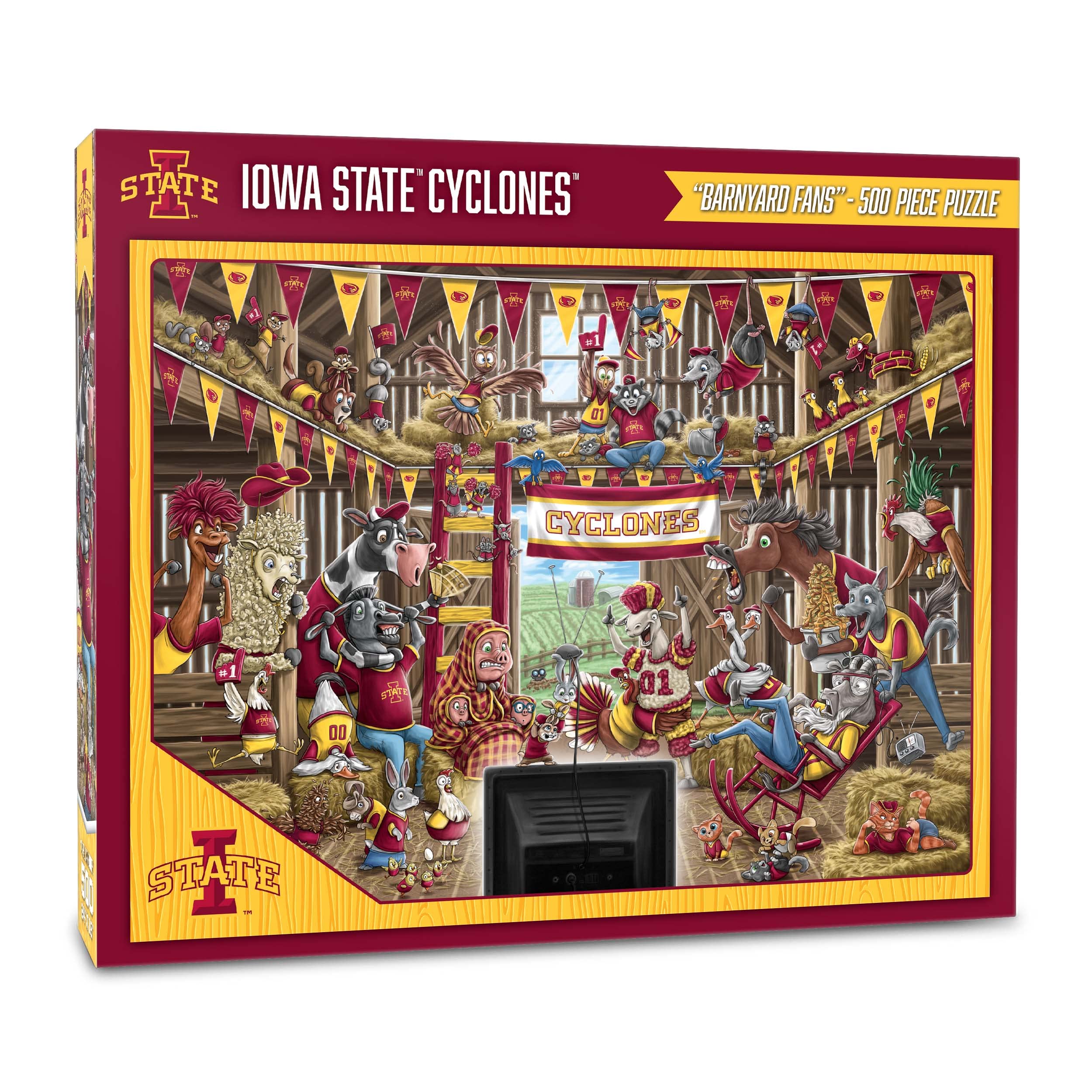 YouTheFan NCAA Iowa State Cyclones Barnyard Fans 500pc Puzzle - Sports Collectibles, Sports Memorabilia, Sports Fan Shop, Sports Gifts