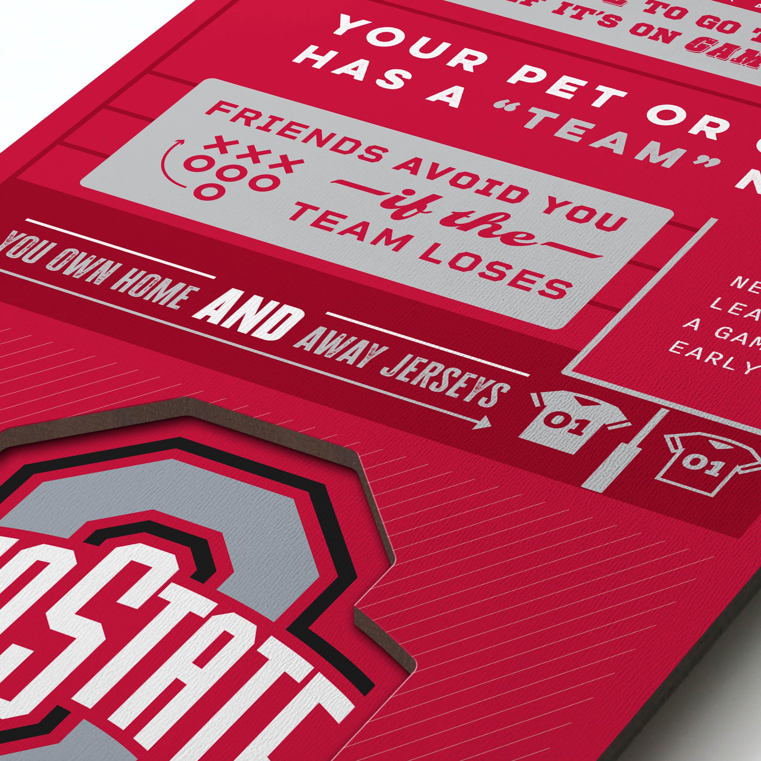 YouTheFan Officially-licensed NCAA Ohio State Buckeyes 6x19 Top 10 Signs Banner - humorous descriptions - fun sports fan phrases, original design, indoor team wall decor fan gift - Sports Collectibles, Sports Memorabilia, Sports Fan Shop, Sports Gifts