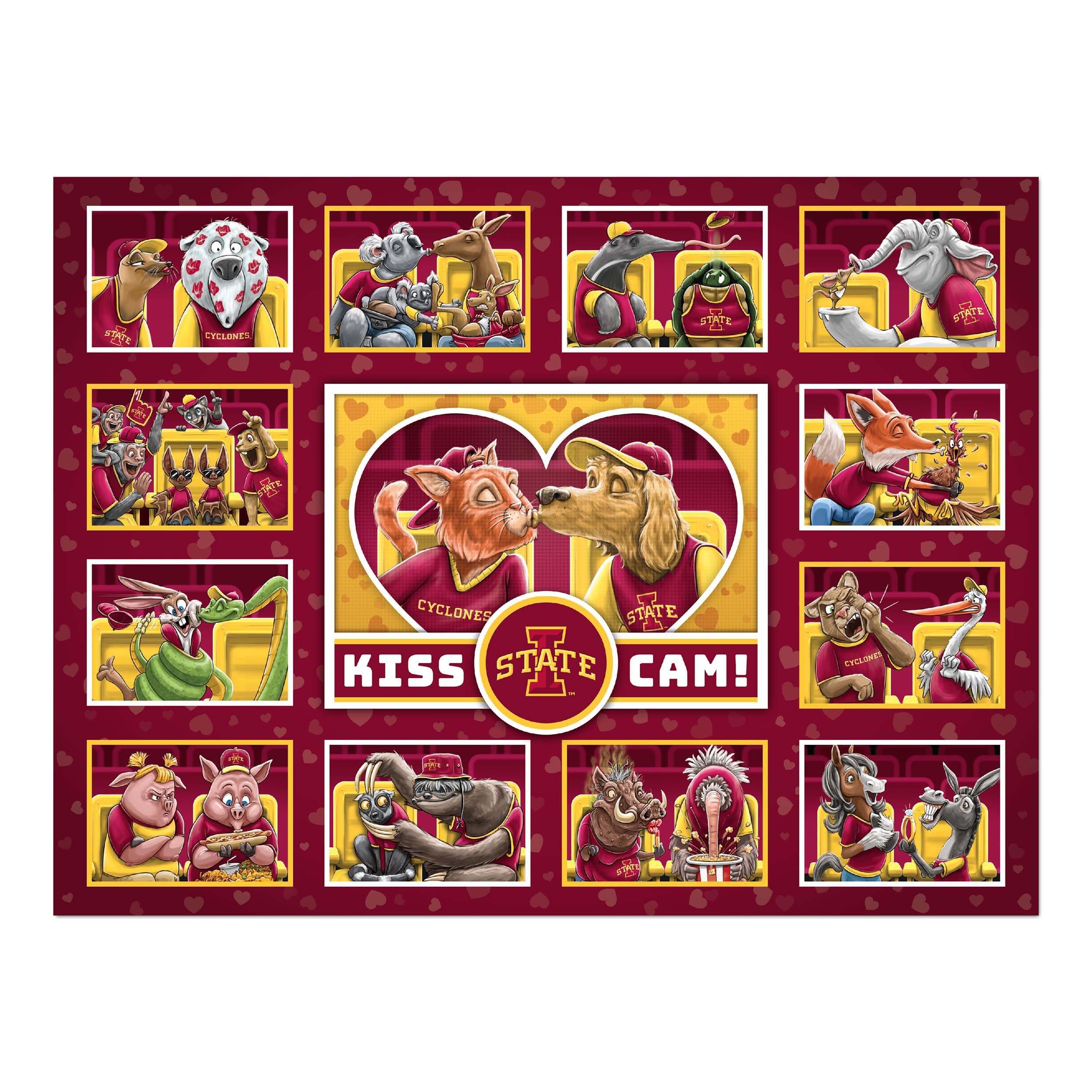 YouTheFan NCAA Iowa State Cyclones Kiss Cam 500pc Puzzle - Sports Collectibles, Sports Memorabilia, Sports Fan Shop, Sports Gifts