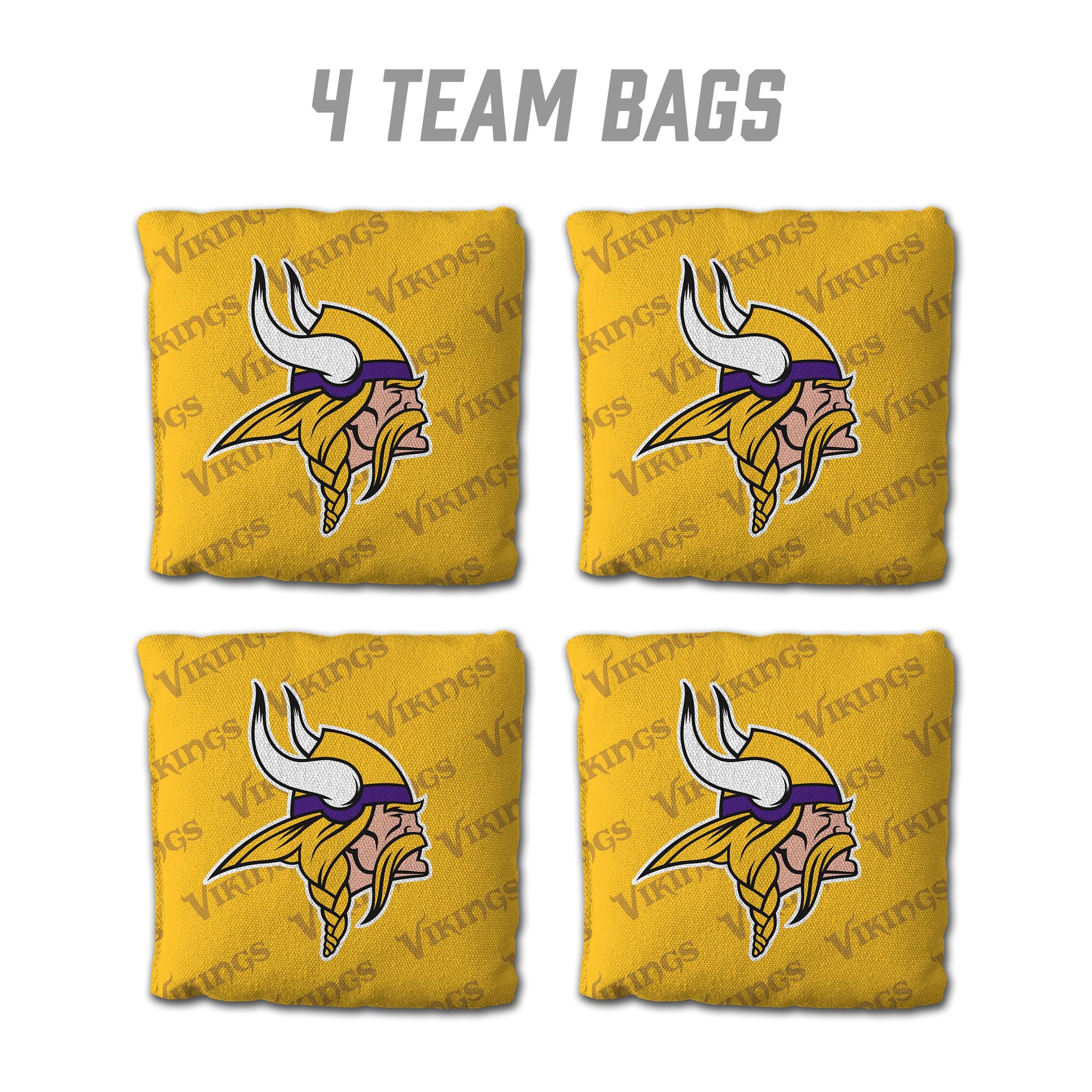 YouTheFan NFL Minnesota Vikings Cornhole Bags - 4PK - Yellow - Sports Collectibles, Sports Memorabilia, Sports Fan Shop, Sports Gifts