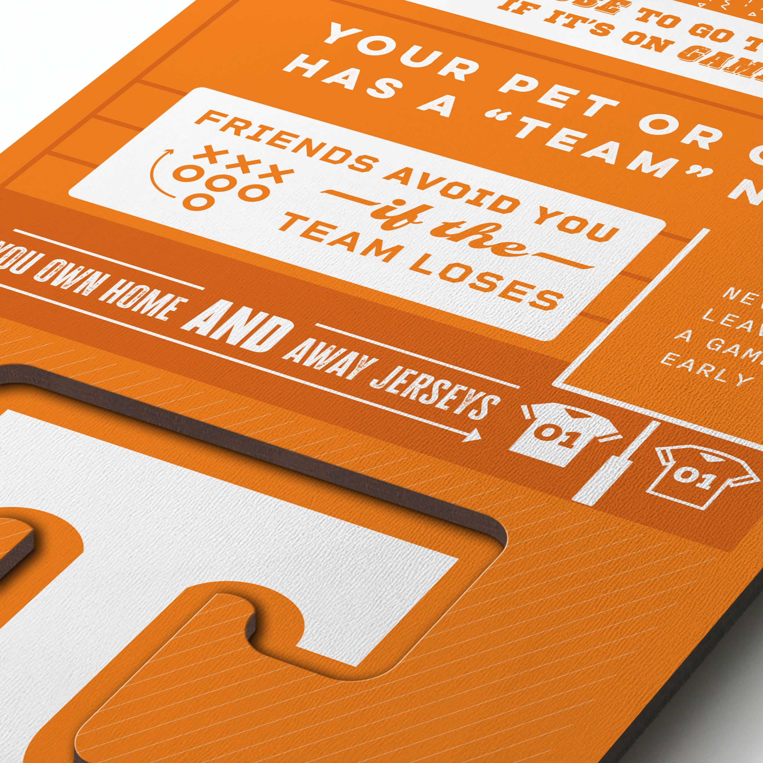 YouTheFan Officially-licensed NCAA Tennessee Volunteers 6x19 Top 10 Signs Banner - humorous descriptions - fun sports fan phrases, original design, indoor team wall decor fan gift - Sports Collectibles, Sports Memorabilia, Sports Fan Shop, Sports Gifts