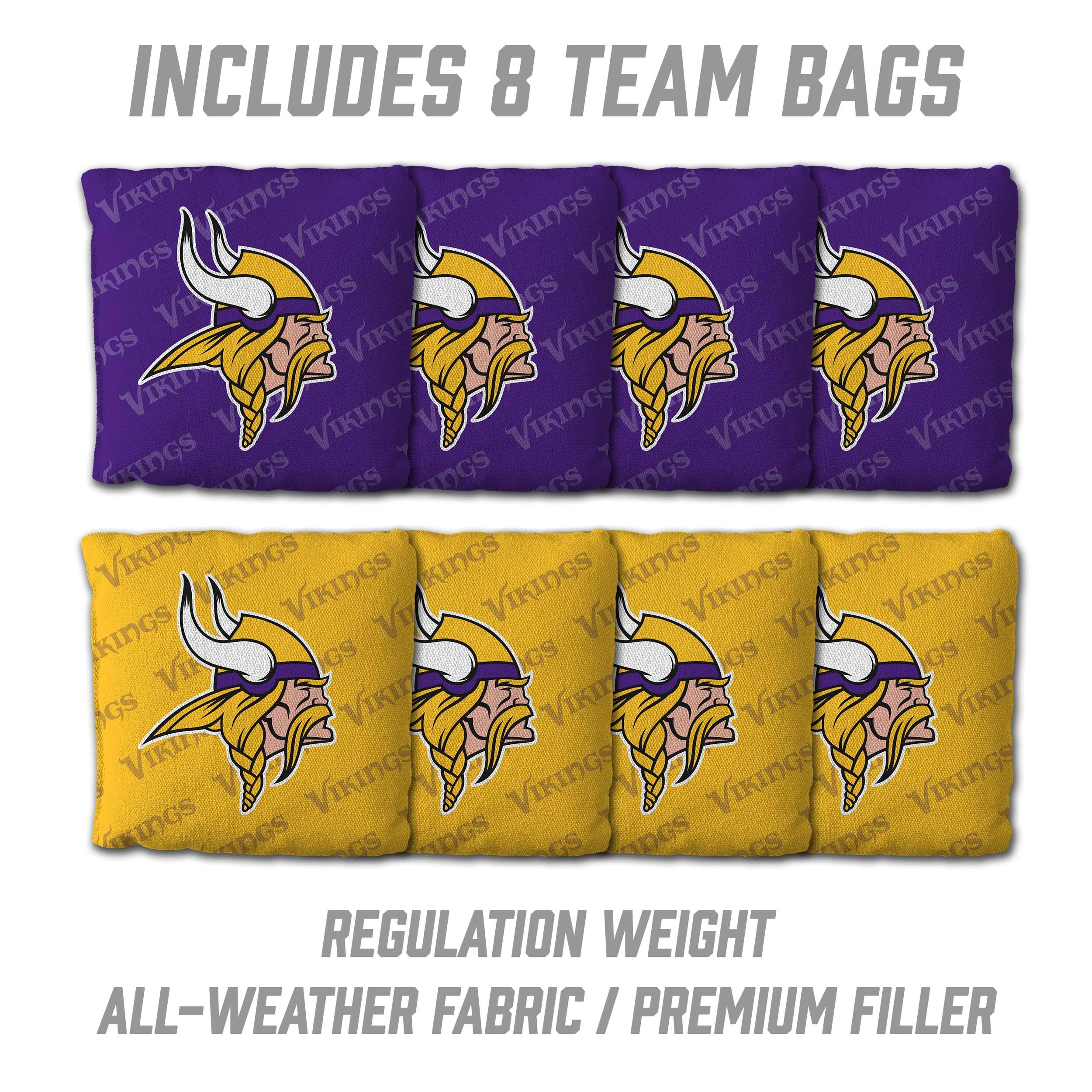 YouTheFan NFL Minnesota Vikings 2’ x 4’ Professional Wood Cornhole Game with Logo Bags - Sports Collectibles, Sports Memorabilia, Sports Fan Shop, Sports Gifts