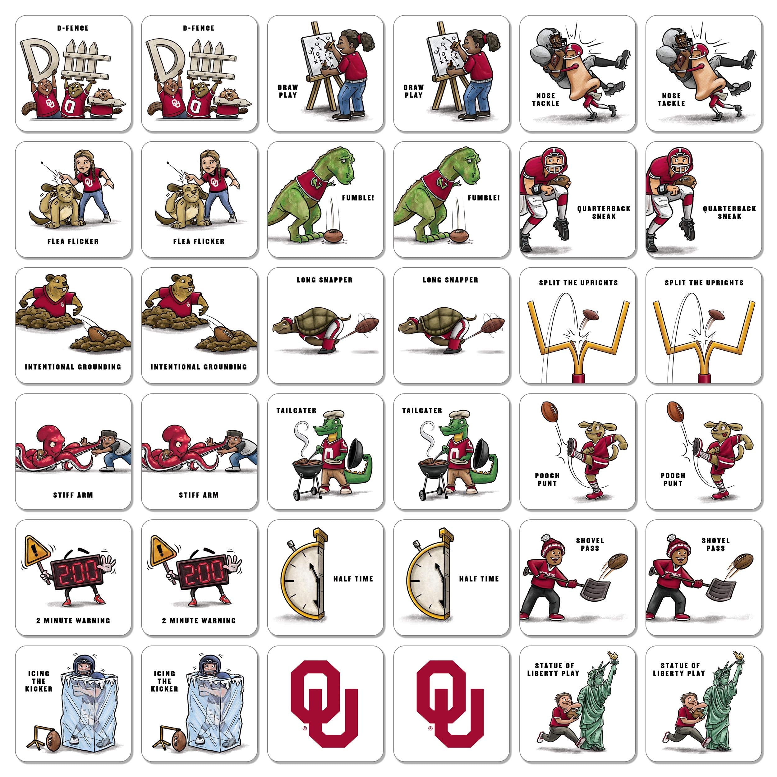 YouTheFan NCAA Oklahoma Sooners Licensed Memory Match Game - Sports Collectibles, Sports Memorabilia, Sports Fan Shop, Sports Gifts