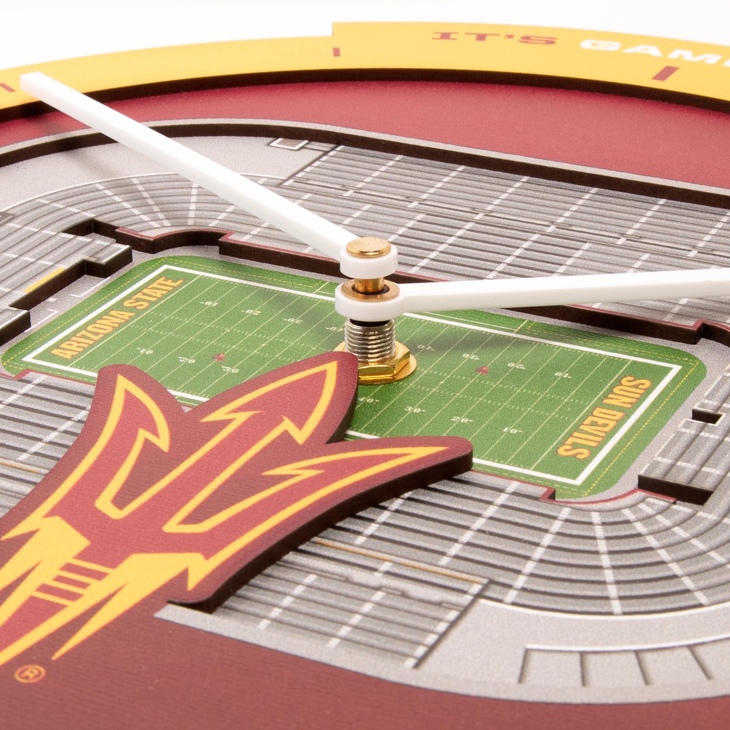 YouTheFan NCAA Arizona State Sun Devils 3D StadiumView Clock - Sports Collectibles, Sports Memorabilia, Sports Fan Shop, Sports Gifts