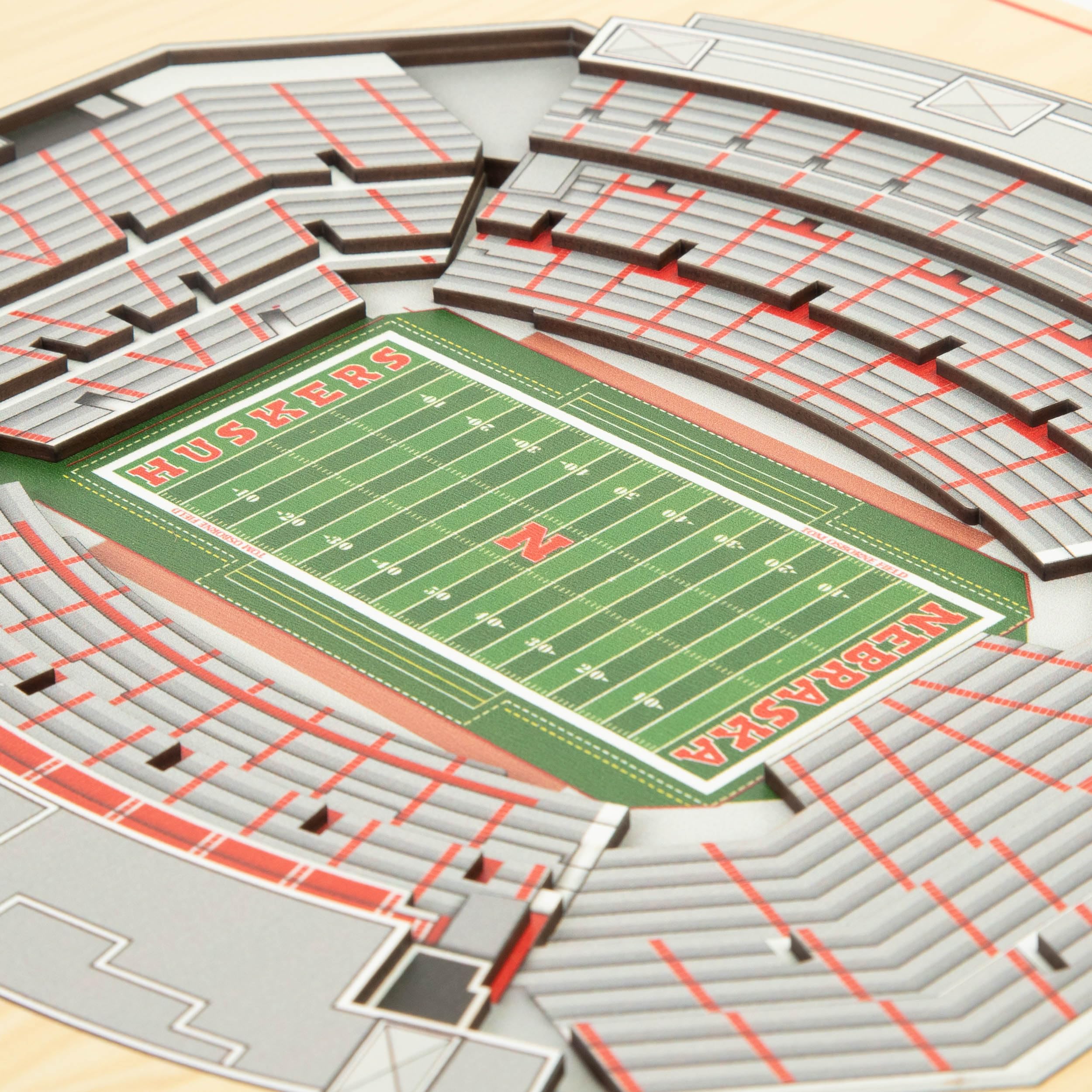YouTheFan NCAA Nebraska Cornhuskers 5-Layer StadiumView 3D Wall Art - Memorial Stadium - Sports Collectibles, Sports Memorabilia, Sports Fan Shop, Sports Gifts