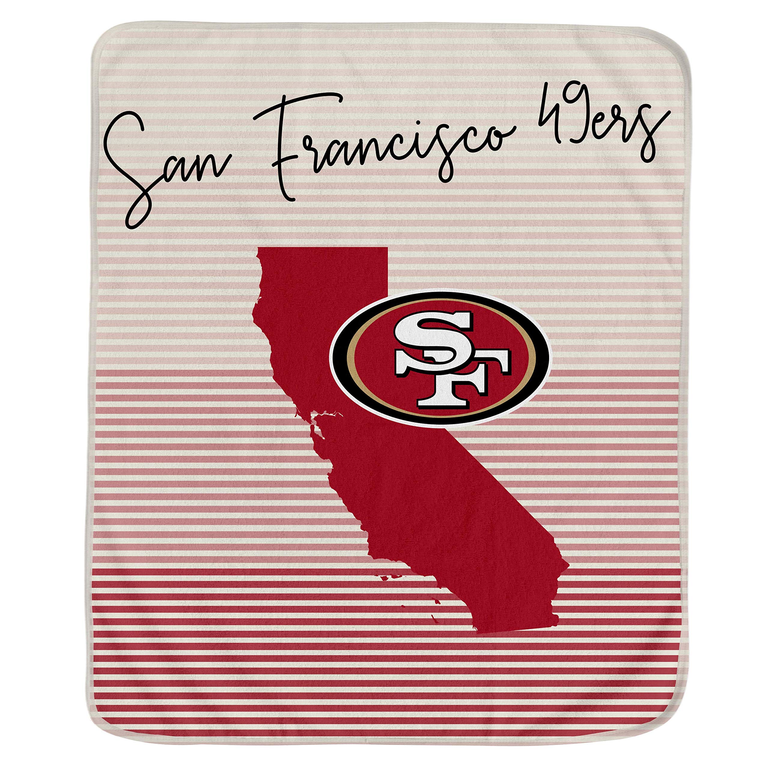 Pegasus Sports NFL Ultra Fleece State Stripe Blanket- San Francisco 49ers, Team Color, 60x70 - Sports Gifts, Sports Memorabilia, Sports Collectibles, Fan Shop