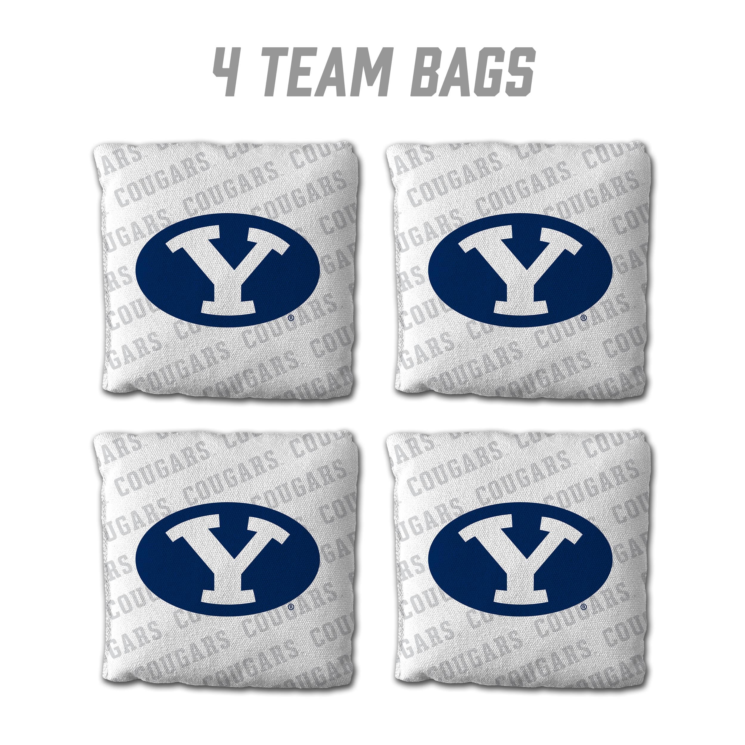 YouTheFan NCAA BYU Cougars Cornhole Bags - 4PK - White - Sports Collectibles, Sports Memorabilia, Sports Fan Shop, Sports Gifts