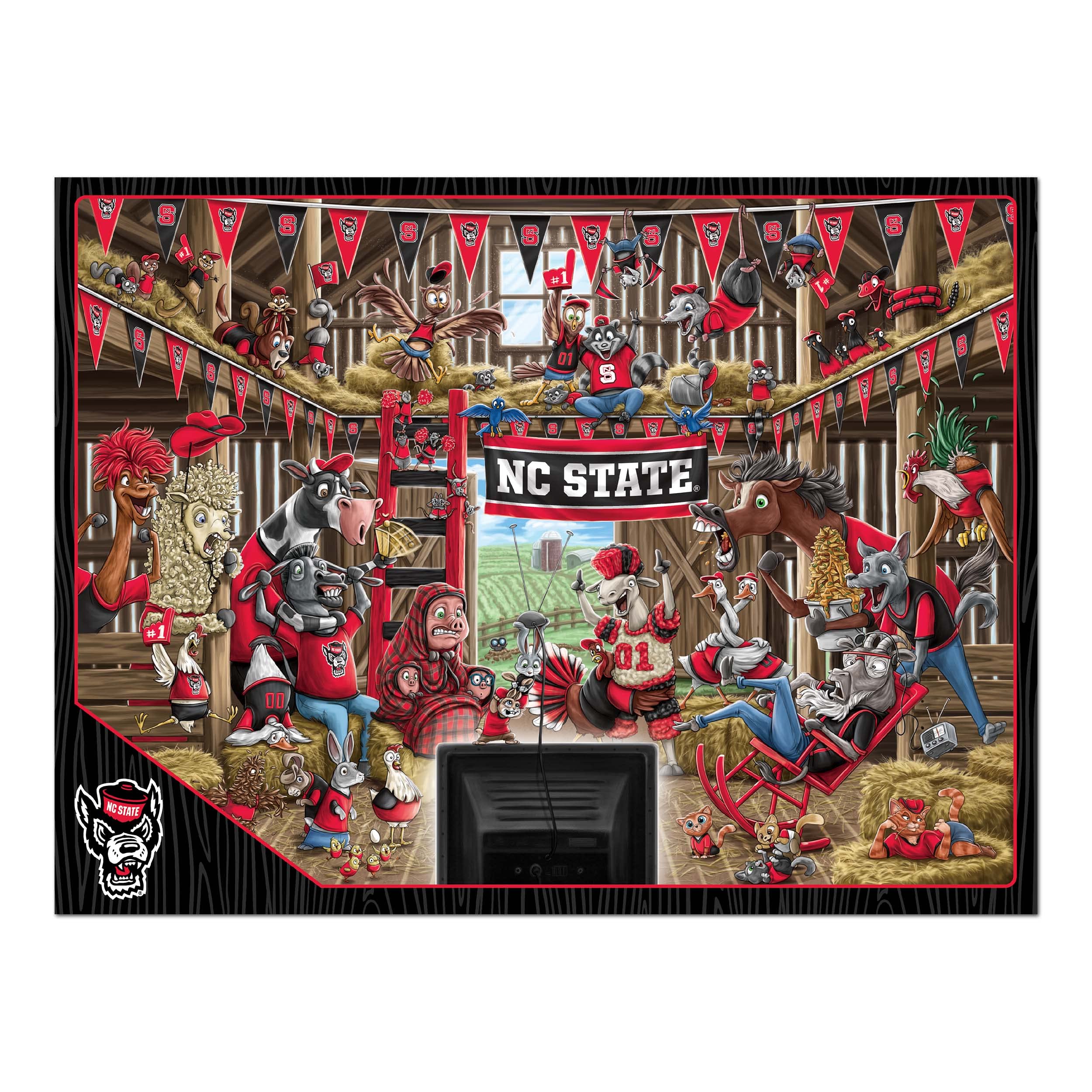 YouTheFan NCAA NC State Wolfpack Barnyard Fans 500pc Puzzle - Sports Collectibles, Sports Memorabilia, Sports Fan Shop, Sports Gifts