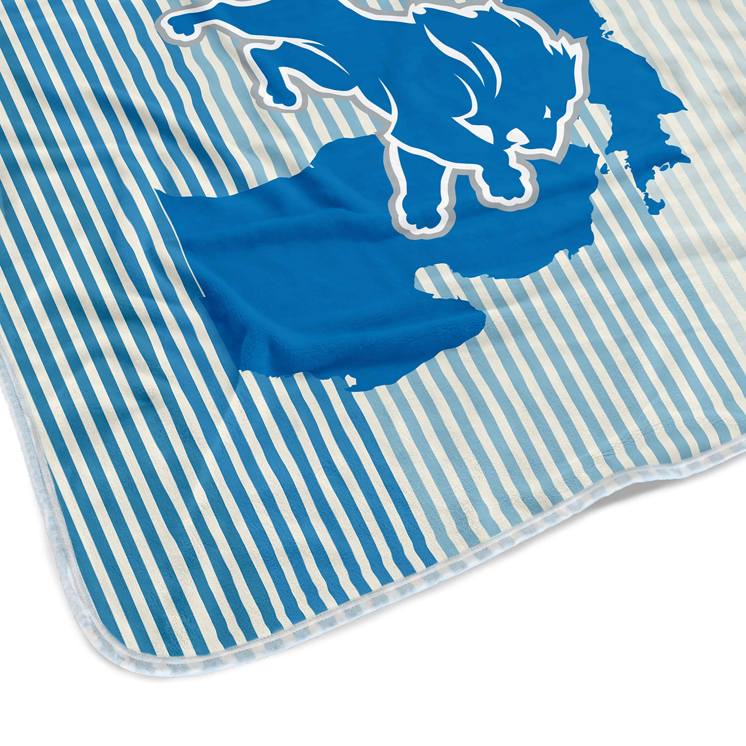 Pegasus Sports NFL Ultra Fleece State Stripe Blanket- Detroit Lions, Team Color, 60x70 - Sports Gifts, Sports Memorabilia, Sports Collectibles, Fan Shop