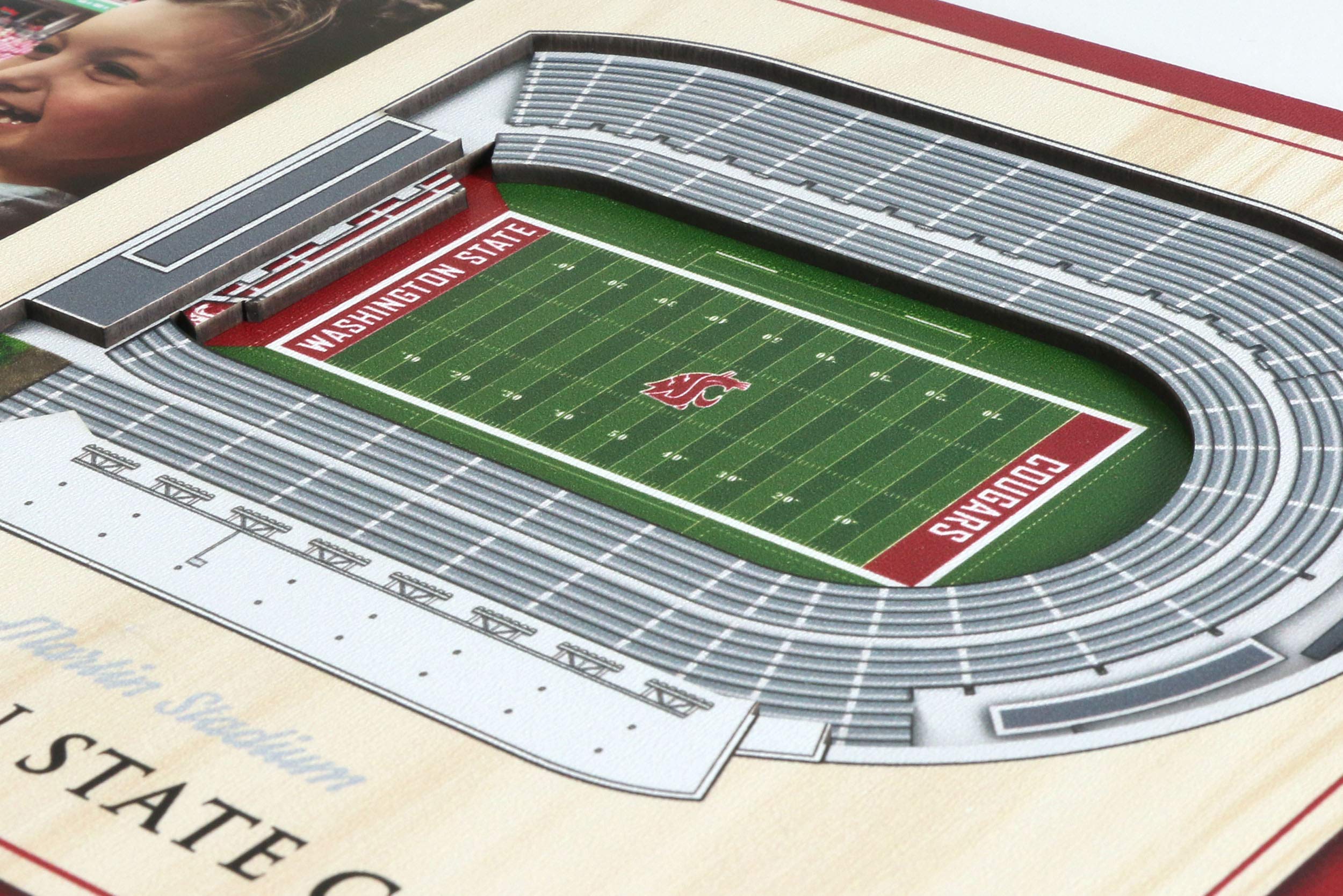 YouTheFan NCAA Washington State Cougars 3D StadiumView Picture Frame - Martin Stadium - Sports Collectibles, Sports Memorabilia, Sports Fan Shop, Sports Gifts