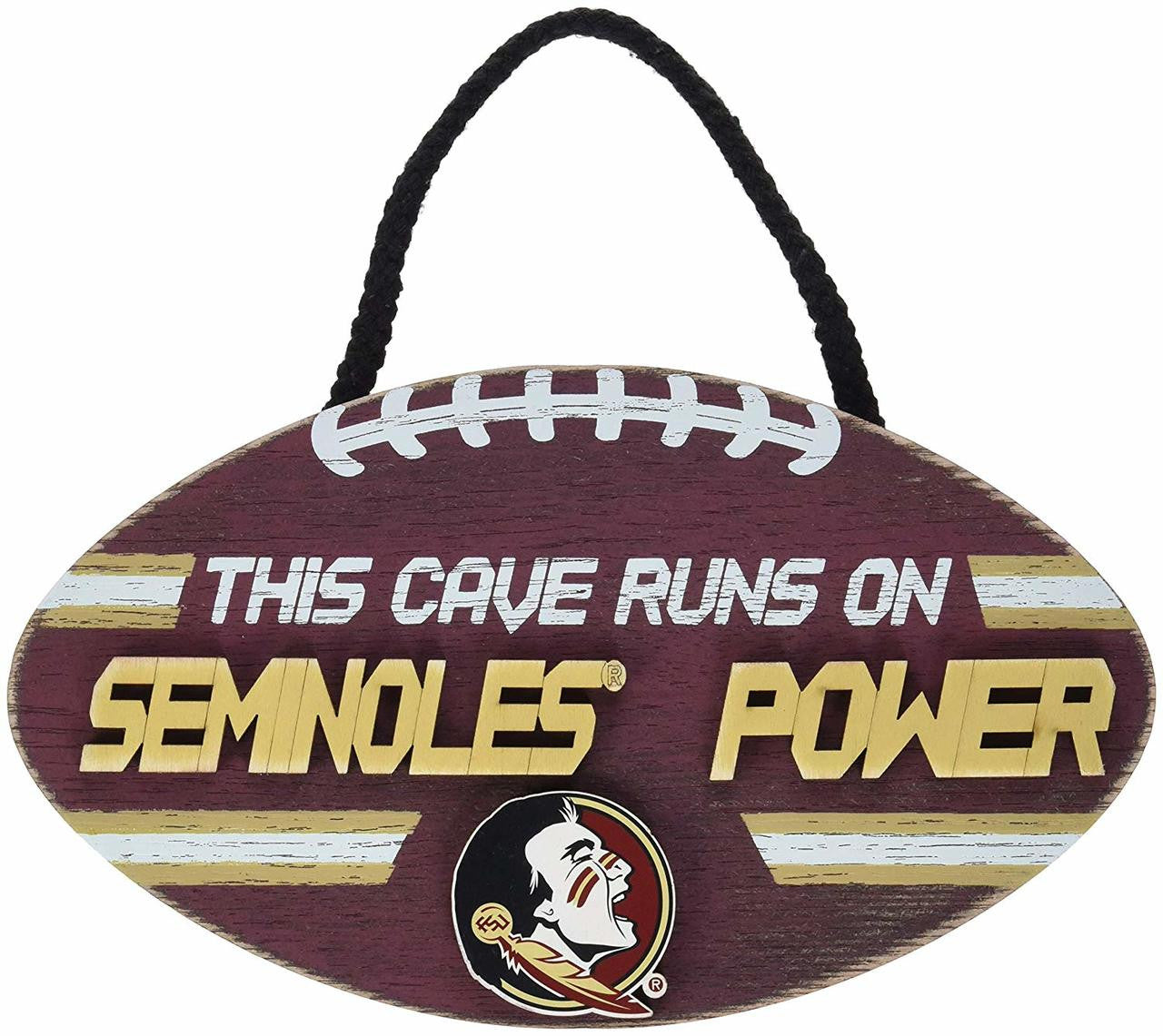 Florida State Seminoles Sign Wood Football Power Design - Sports Collectibles, Sports Memorabilia, Sports Fan Shop, Sports Gifts