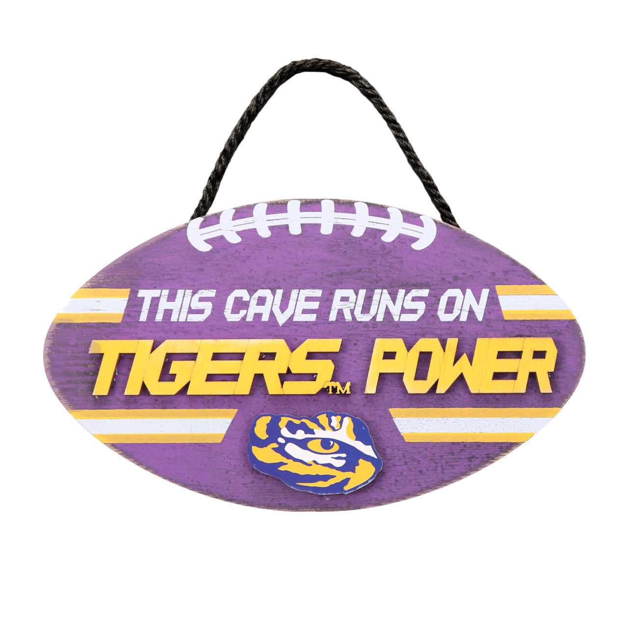 LSU Tigers Sign Wood Football Power Design - Sports Collectibles, Sports Memorabilia, Sports Fan Shop, Sports Gifts