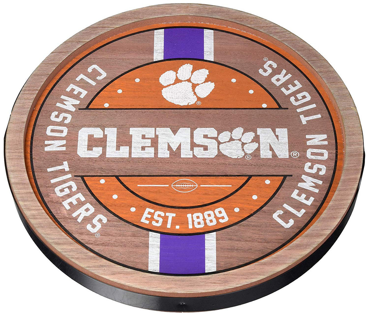 Clemson Tigers Sign Wood Barrel Design - Sports Collectibles, Sports Memorabilia, Sports Fan Shop, Sports Gifts