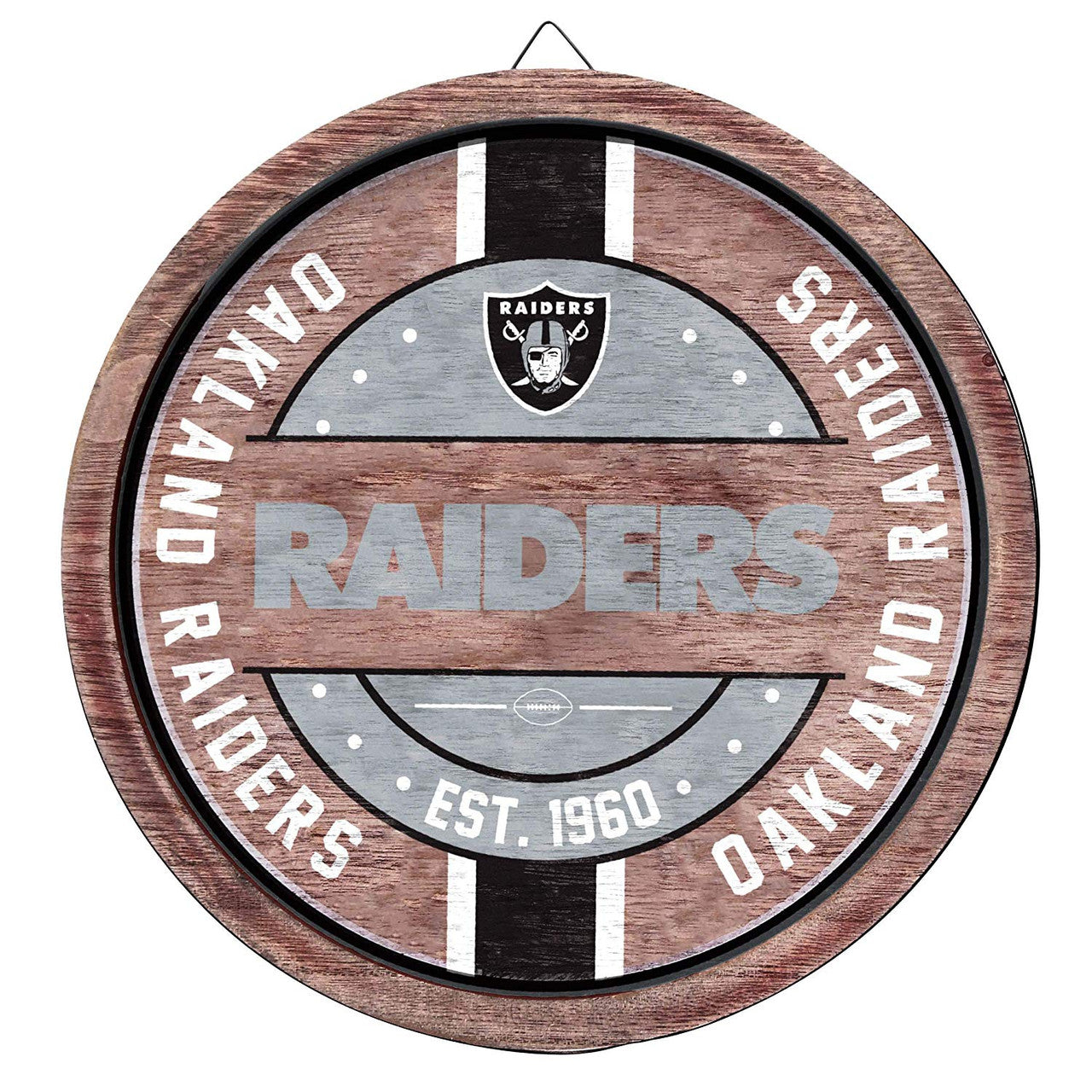 Oakland Raiders Sign Wood Barrel Design - Sports Collectibles, Sports Memorabilia, Sports Fan Shop, Sports Gifts