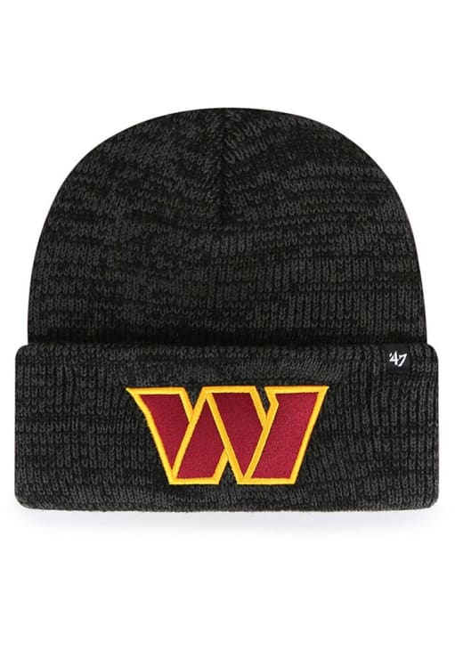 47 Washington Commanders Black Brain Freeze Cuff Mens Knit Hat