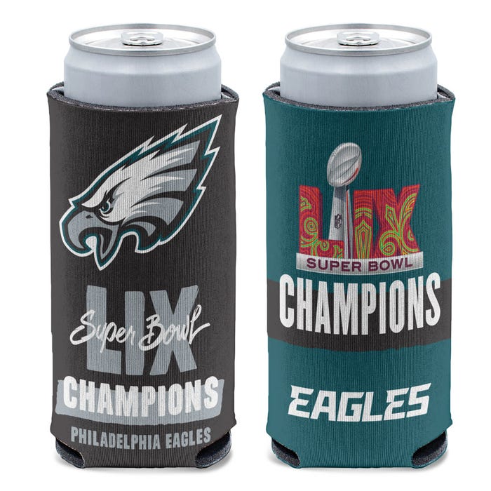 Super Bowl Champions Philadelphia Eagles 12 oz Slim Can Cooler - Sports Collectibles, Sports Memorabilia, Sports Fan Shop, Sports Gifts