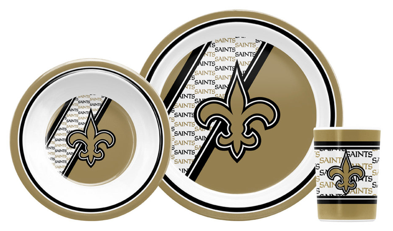 New Orleans Saints Dinner Set Child 5 Piece CO - Sports Collectibles, Sports Memorabilia, Sports Fan Shop, Sports Gifts