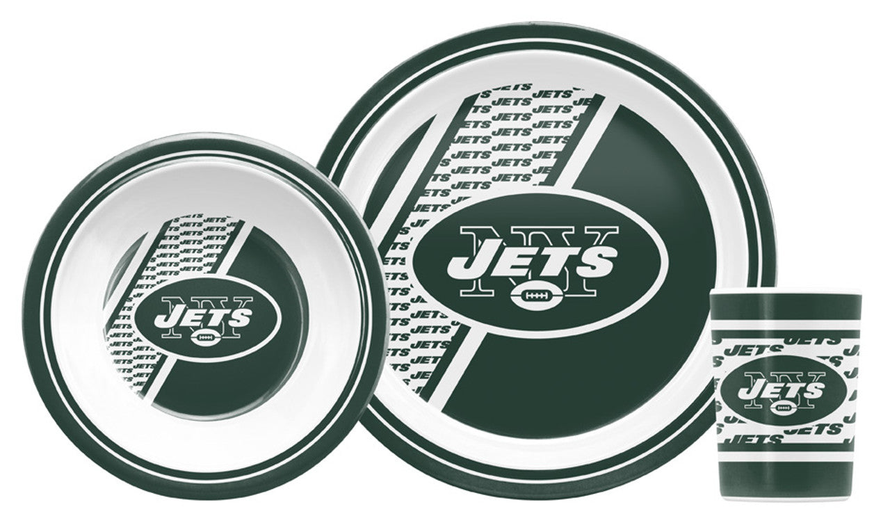 New York Jets Dinner Set Child 5 Piece CO - Sports Collectibles, Sports Memorabilia, Sports Fan Shop, Sports Gifts