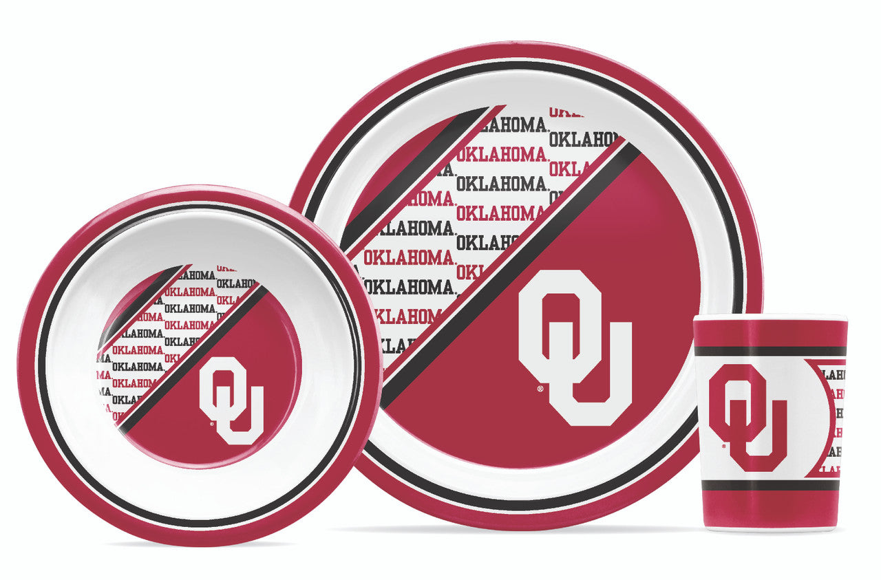 Oklahoma Sooners Dinner Set Child 5 Piece CO - Sports Collectibles, Sports Memorabilia, Sports Fan Shop, Sports Gifts