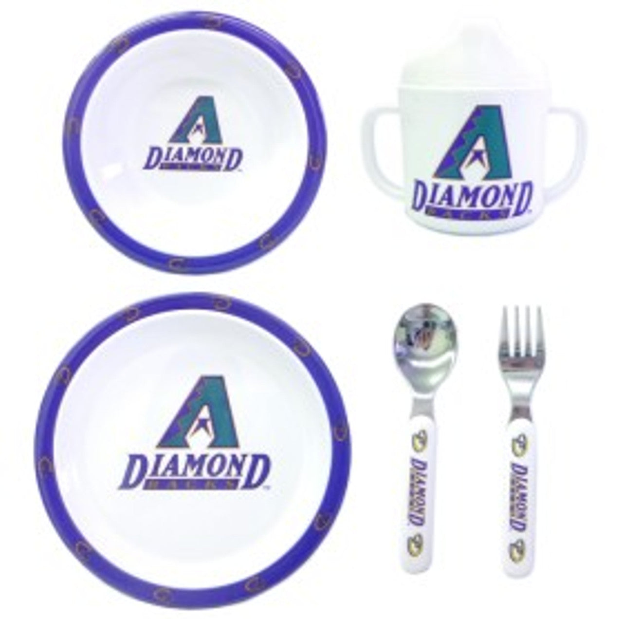 Arizona Diamondbacks Dinner Set Child 5 Piece CO - Sports Collectibles, Sports Memorabilia, Sports Fan Shop, Sports Gifts