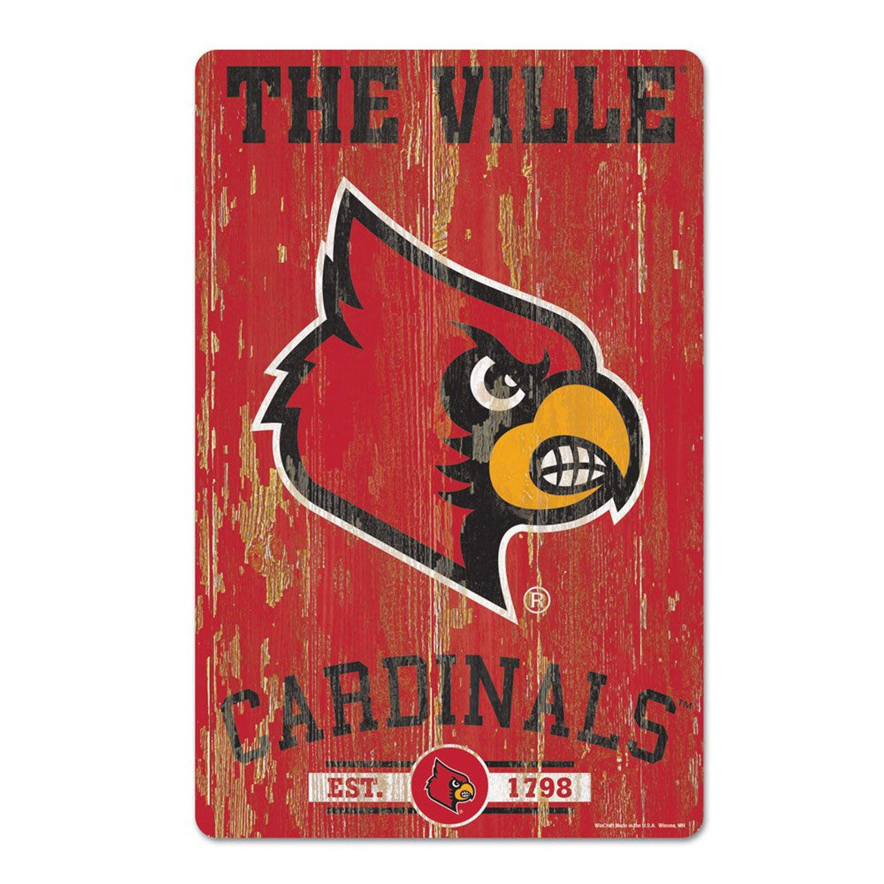 Louisville Cardinals Sign 11x17 Wood Slogan Design - Special Order - Sports Collectibles, Sports Memorabilia, Sports Fan Shop, Sports Gifts