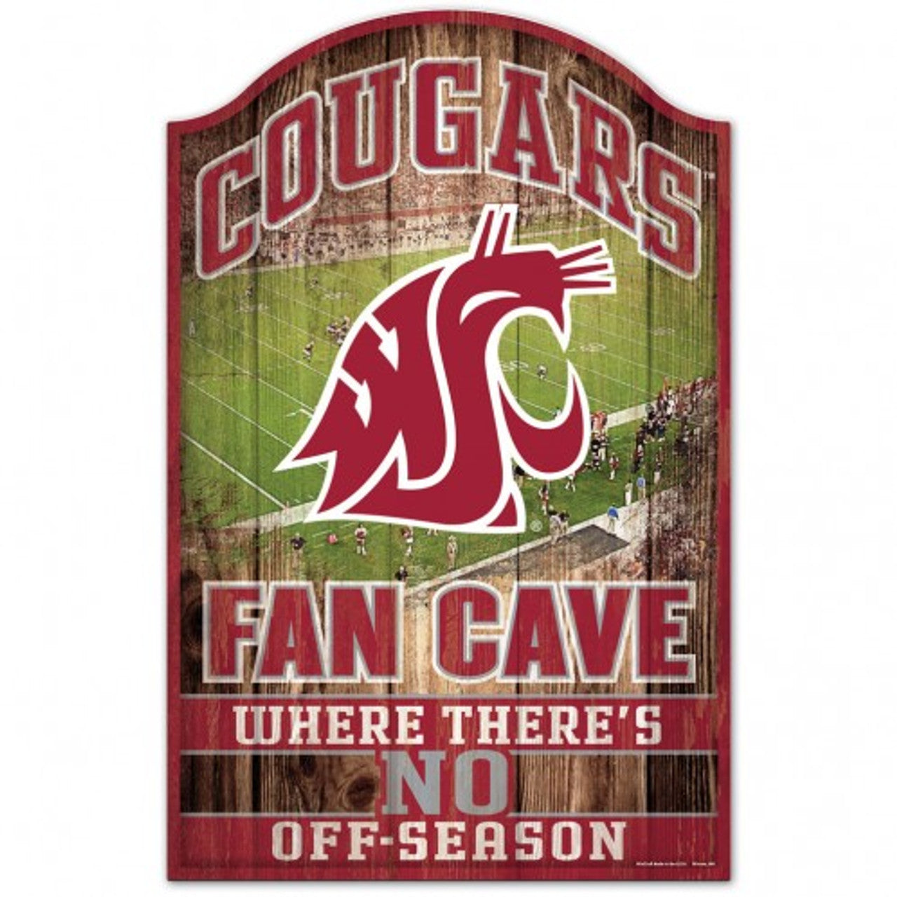 Washington State Cougars Sign 11x17 Wood Fan Cave Design - Special Order - Sports Collectibles, Sports Memorabilia, Sports Fan Shop, Sports Gifts