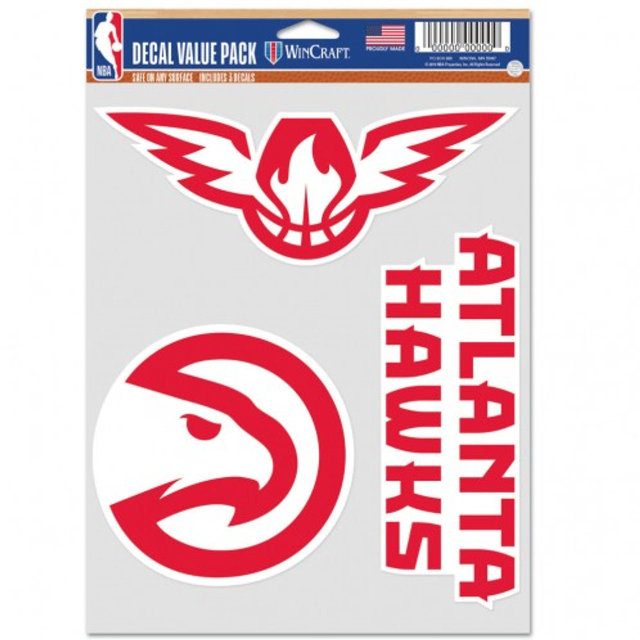 Atlanta Hawks Decal Multi Use Fan 3 Pack Special Order - Sports Collectibles, Sports Memorabilia, Sports Fan Shop, Sports Gifts