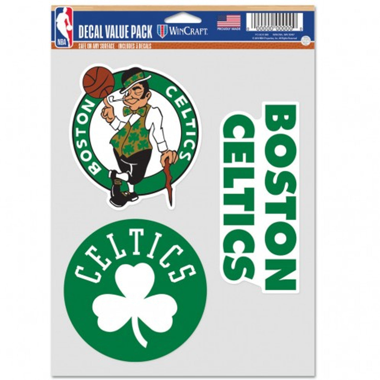 Boston Celtics Decal Multi Use Fan 3 Pack - Sports Collectibles, Sports Memorabilia, Sports Fan Shop, Sports Gifts