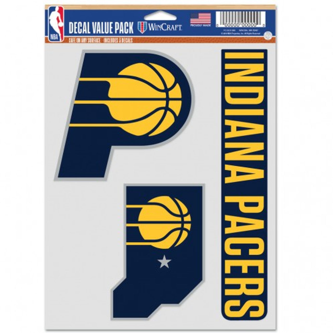 Indiana Pacers Decal Multi Use Fan 3 Pack Special Order - Sports Collectibles, Sports Memorabilia, Sports Fan Shop, Sports Gifts
