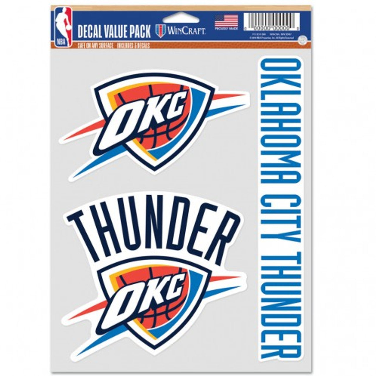 Oklahoma City Thunder Decal Multi Use Fan 3 Pack Special Order - Sports Collectibles, Sports Memorabilia, Sports Fan Shop, Sports Gifts