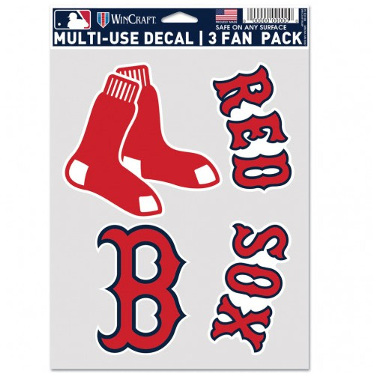 Boston Red Sox Decal Multi Use Fan 3 Pack - Sports Collectibles, Sports Memorabilia, Sports Fan Shop, Sports Gifts