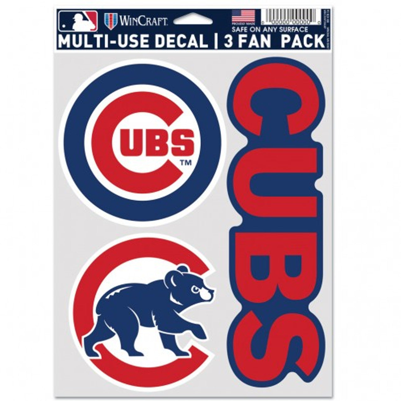 Chicago Cubs Decal Multi Use Fan 3 Pack - Sports Collectibles, Sports Memorabilia, Sports Fan Shop, Sports Gifts