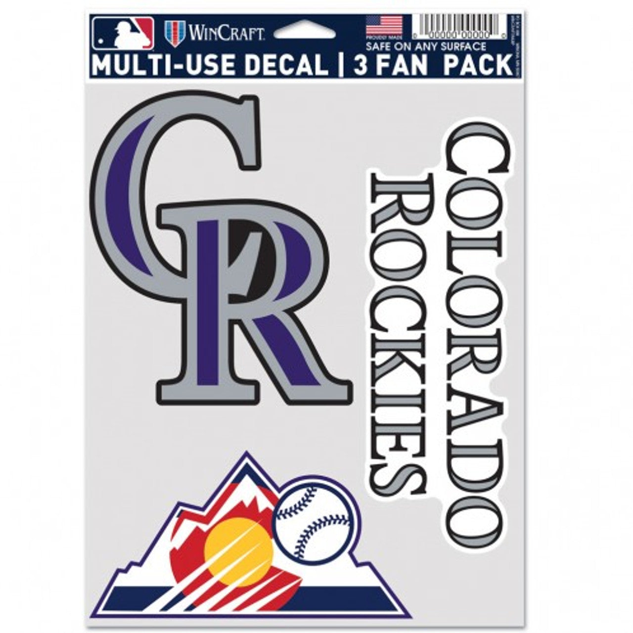 Colorado Rockies Decal Multi Use Fan 3 Pack Special Order - Sports Collectibles, Sports Memorabilia, Sports Fan Shop, Sports Gifts