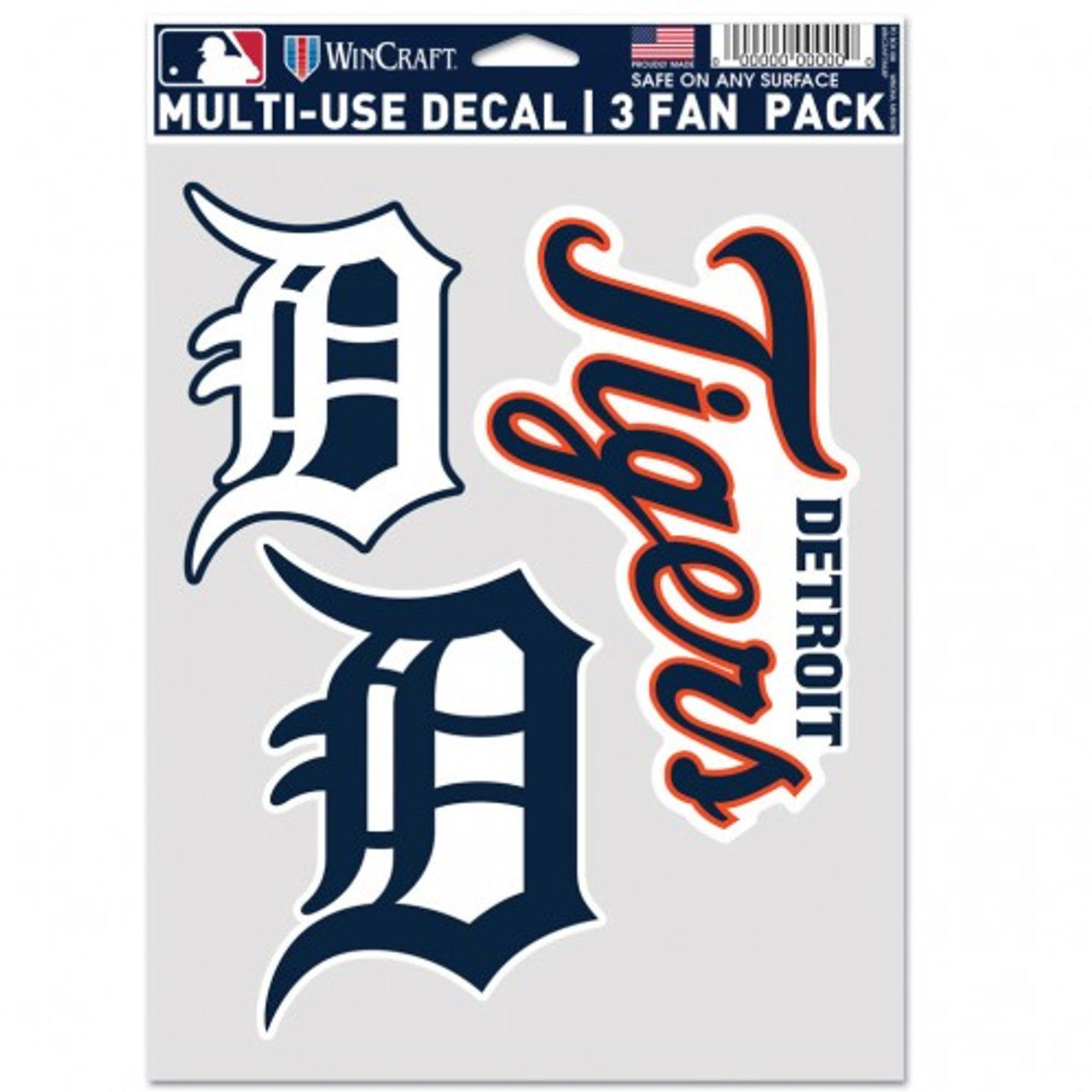 Detroit Tigers Decal Multi Use Fan 3 Pack - Sports Collectibles, Sports Memorabilia, Sports Fan Shop, Sports Gifts