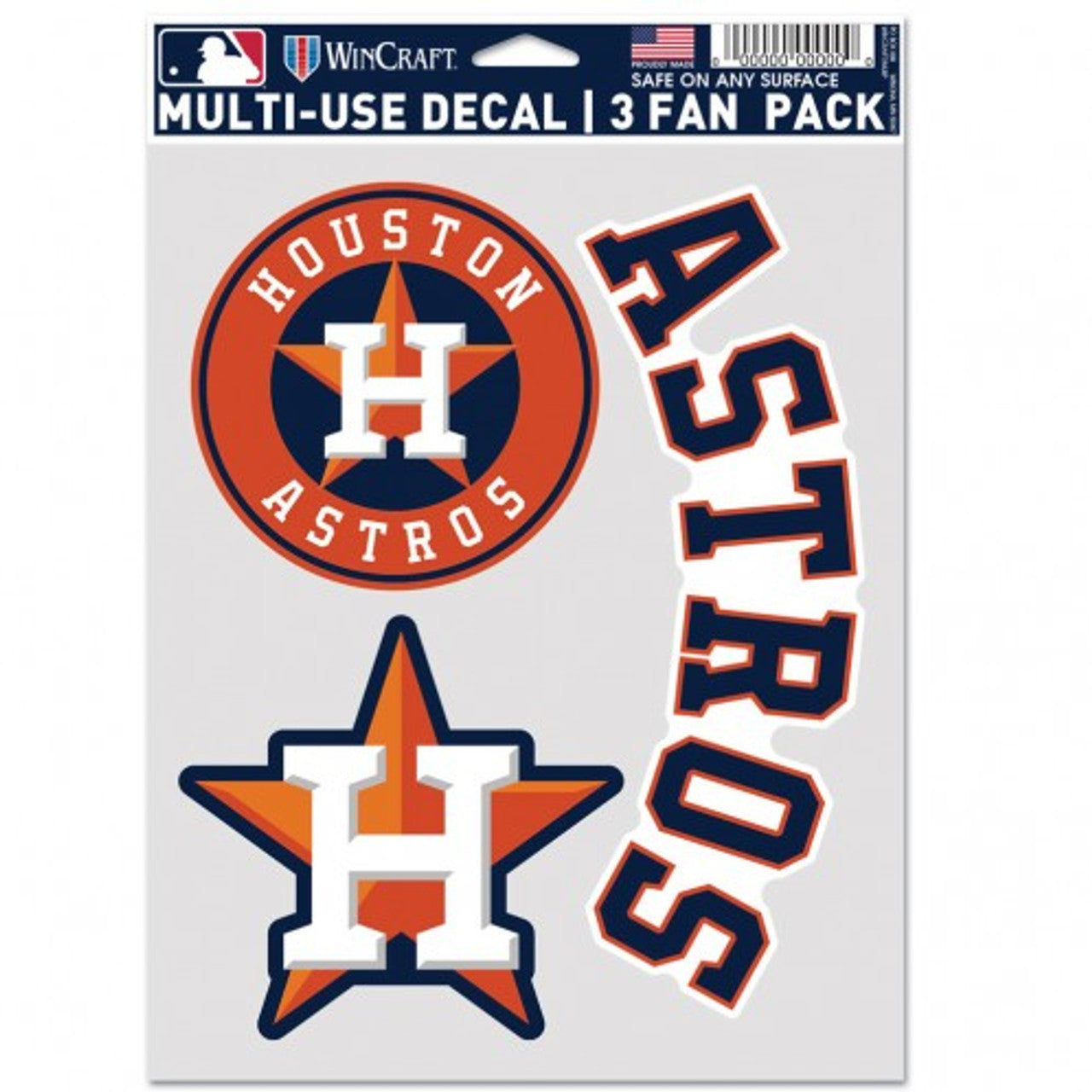 Houston Astros Decal Multi Use Fan 3 Pack - Sports Collectibles, Sports Memorabilia, Sports Fan Shop, Sports Gifts