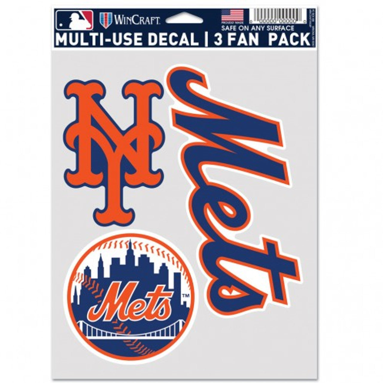 New York Mets Decal Multi Use Fan 3 Pack - Sports Collectibles, Sports Memorabilia, Sports Fan Shop, Sports Gifts