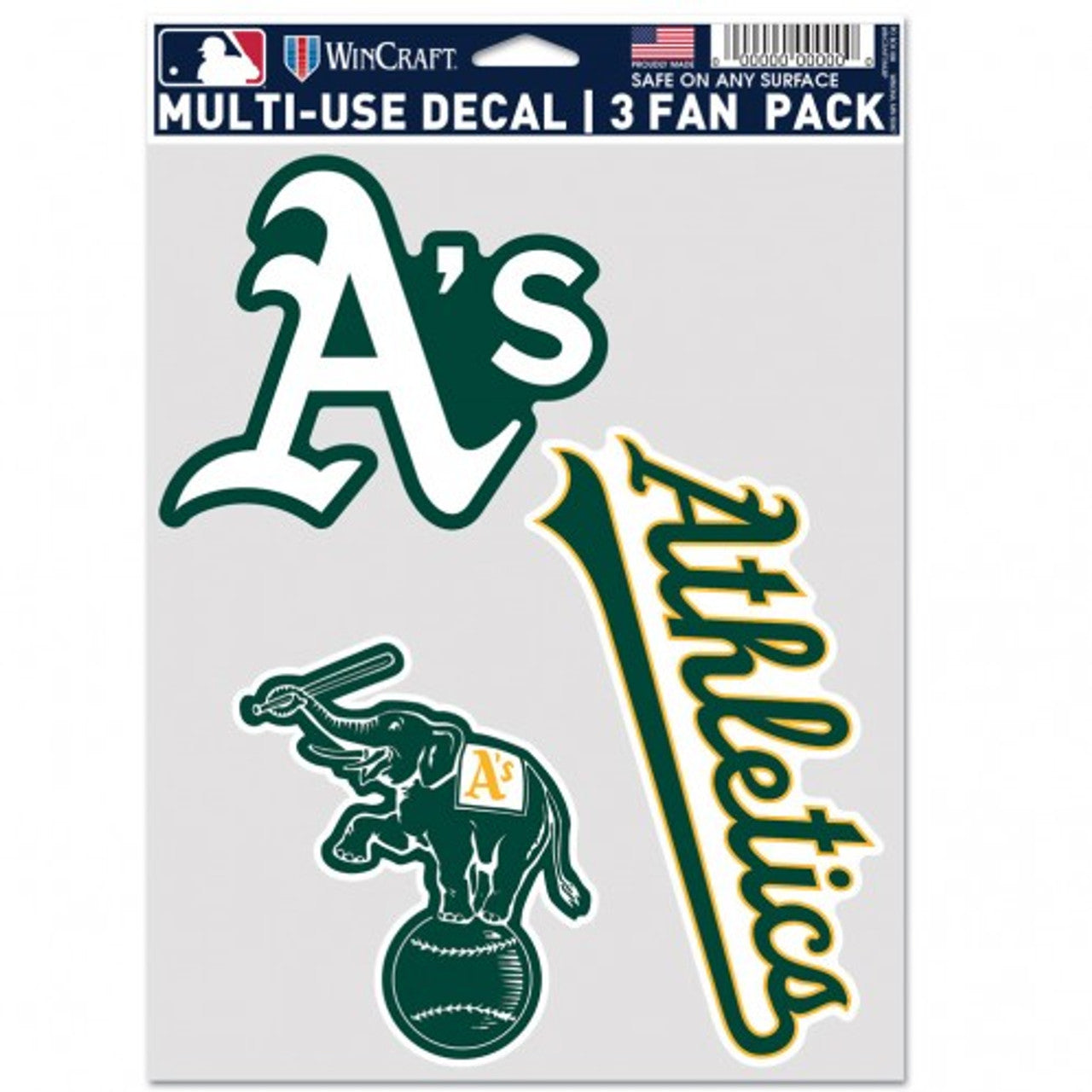 Oakland Athletics Decal Multi Use Fan 3 Pack Special Order - Sports Collectibles, Sports Memorabilia, Sports Fan Shop, Sports Gifts