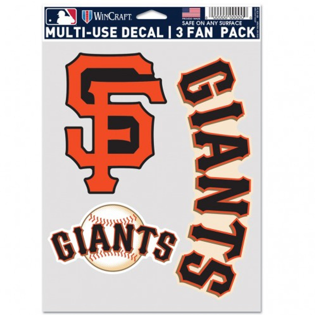 San Francisco Giants Decal Multi Use Fan 3 Pack - Sports Collectibles, Sports Memorabilia, Sports Fan Shop, Sports Gifts